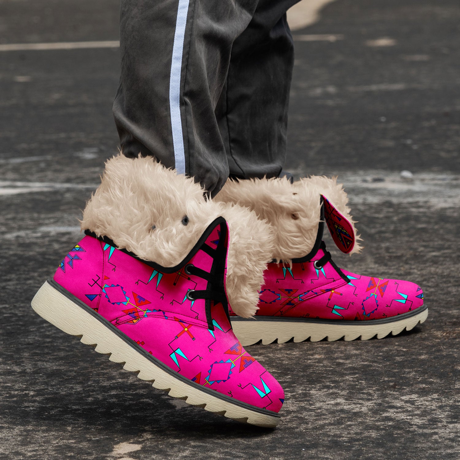 Rainy Chief Rainbow Hot Pink Polar Winter Boots