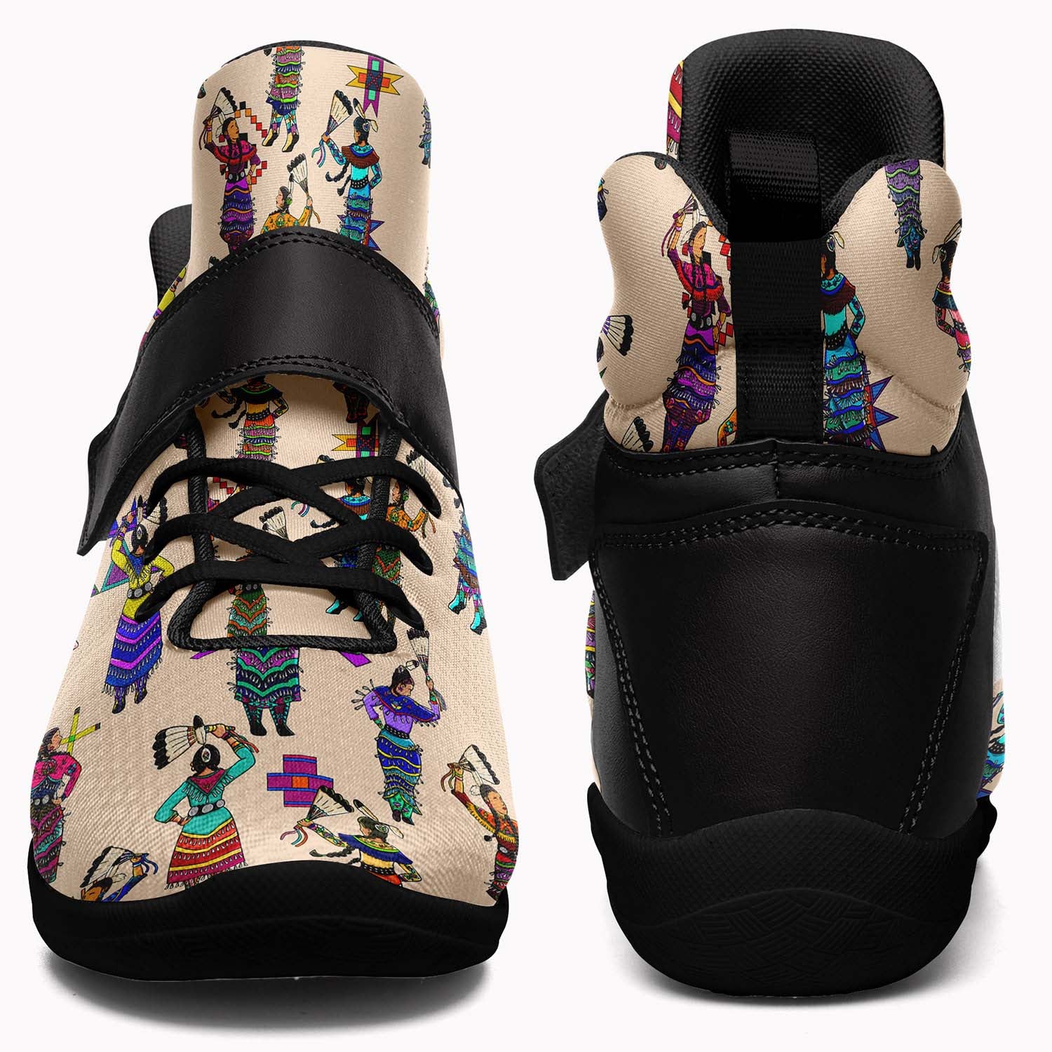 Women's Jingle Dancers Muslin Ipottaa Basketball / Sport High Top Shoes - Black Sole
