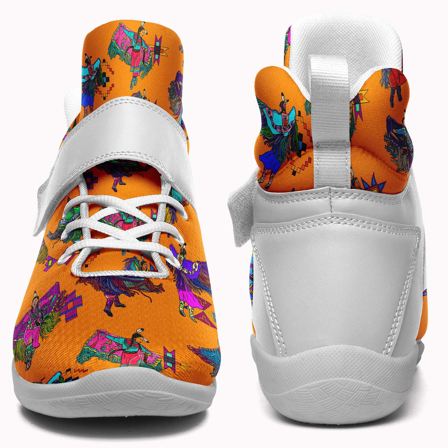 Women's Fancy Dancers Orange Ipottaa Basketball / Sport High Top Shoes - White Sole