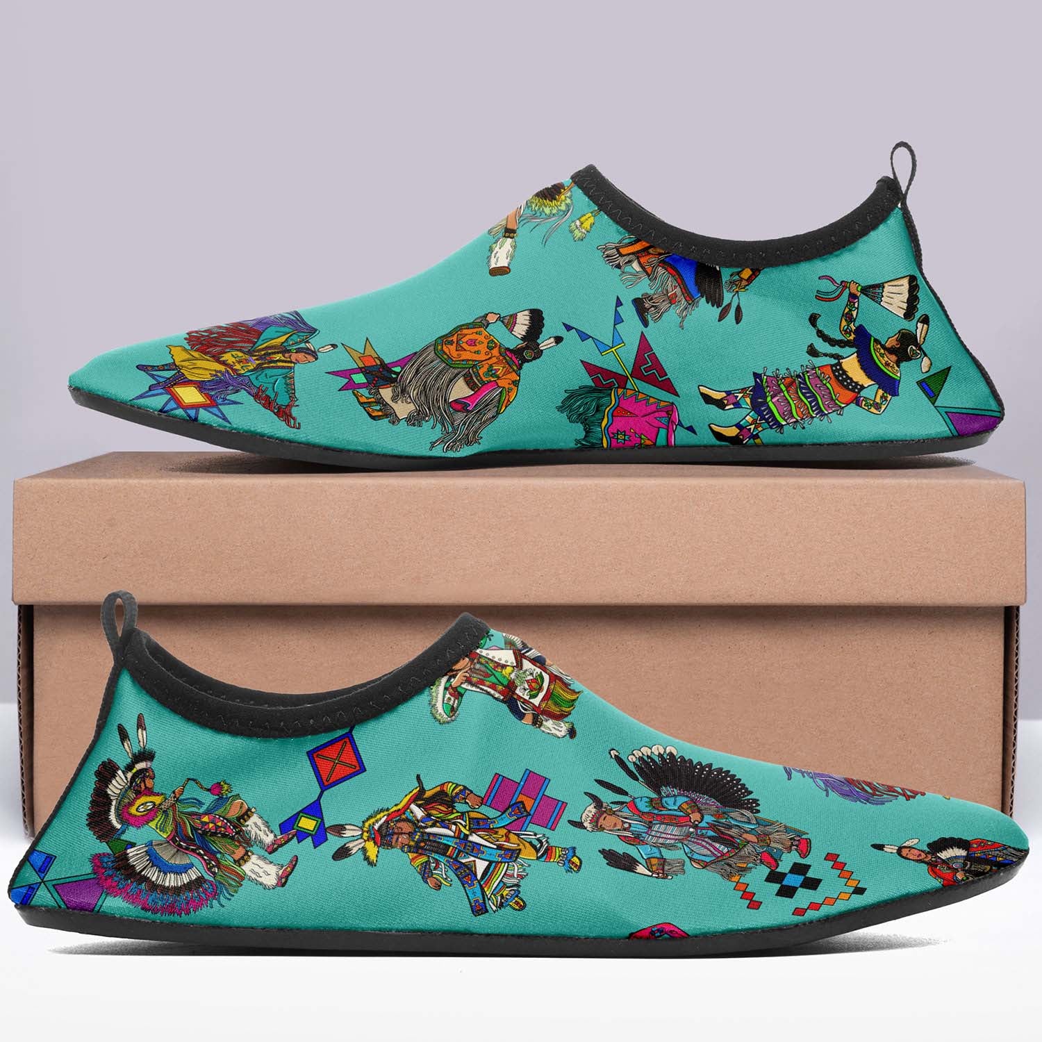 Grand Entry Dancers Eggshell Blue Sockamoccs