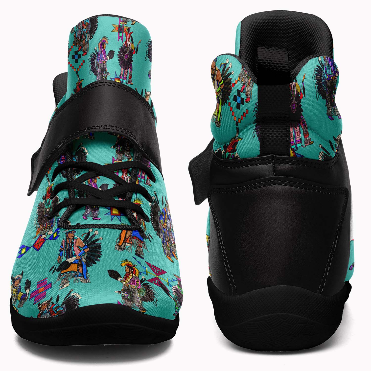Men's Tradish Dancers Turquoise Ipottaa Basketball / Sport High Top Shoes - Black Sole