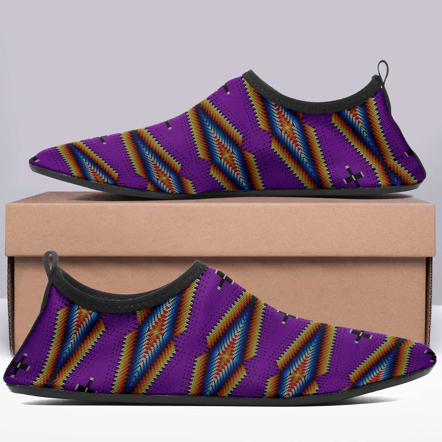 Diamond in the Bluff Purple Kid's Sockamoccs Slip On Shoes