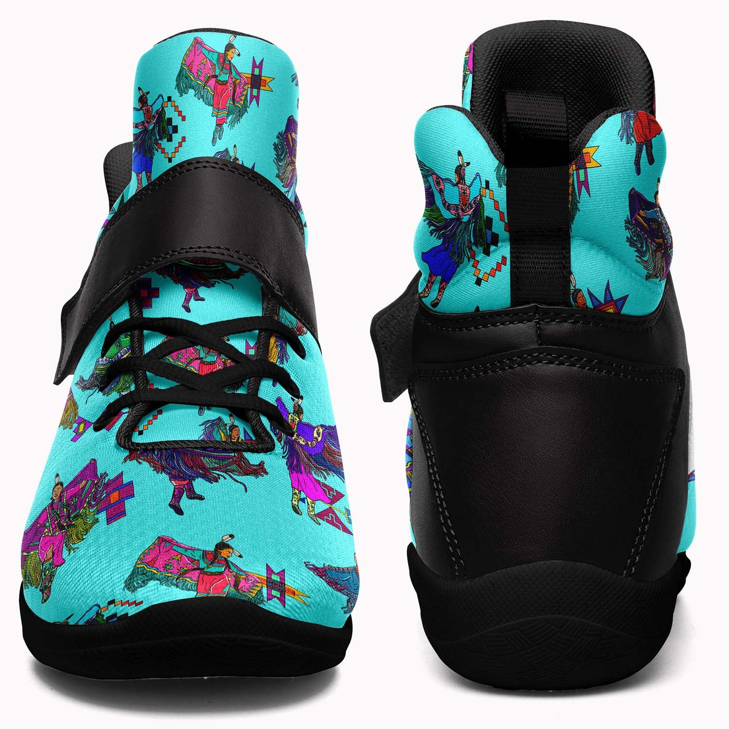 Women's Fancy Dancers Turquoise Ipottaa Basketball / Sport High Top Shoes - Black Sole
