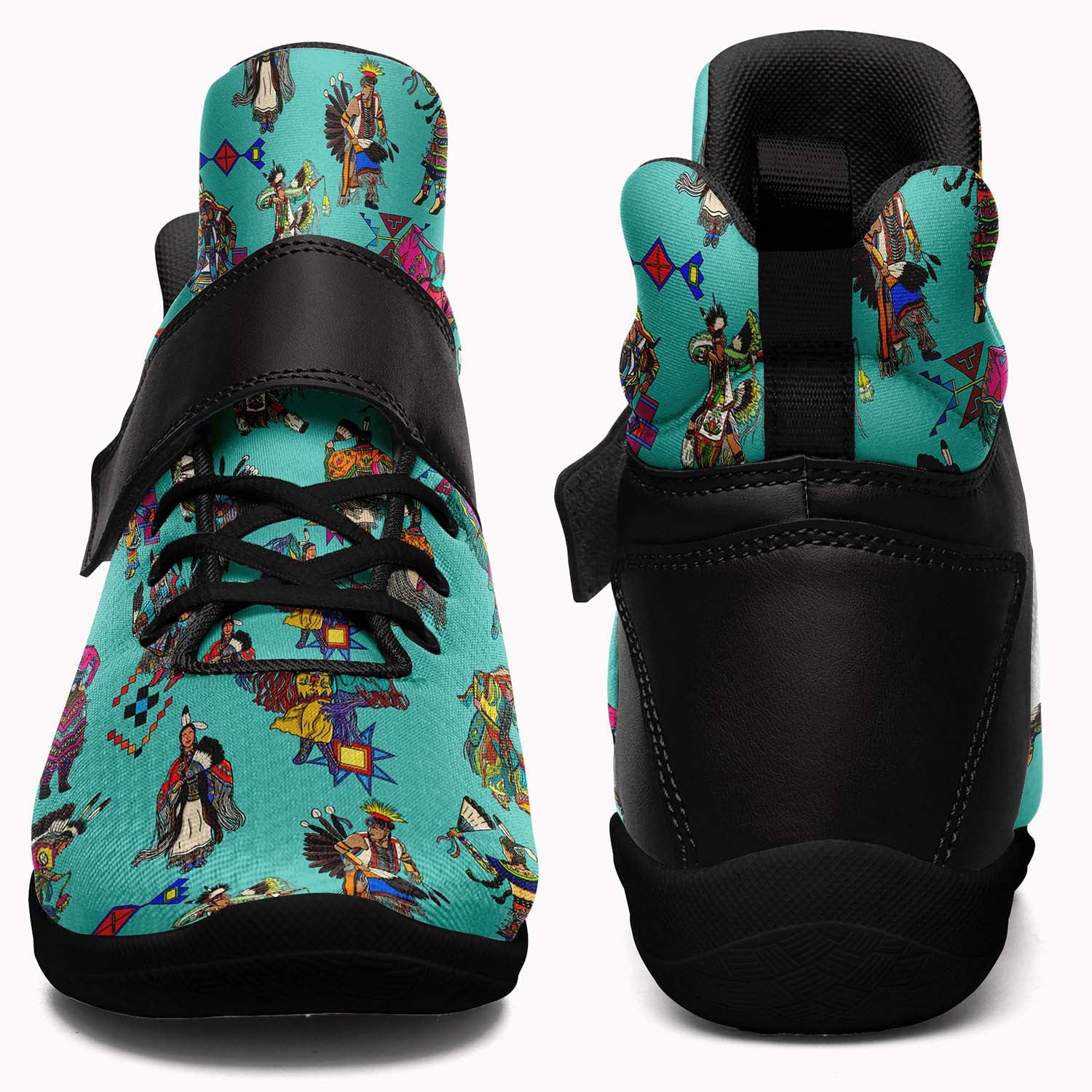 Grand Entry Dancers Eggshell Blue Ipottaa Basketball / Sport High Top Shoes - Black Sole