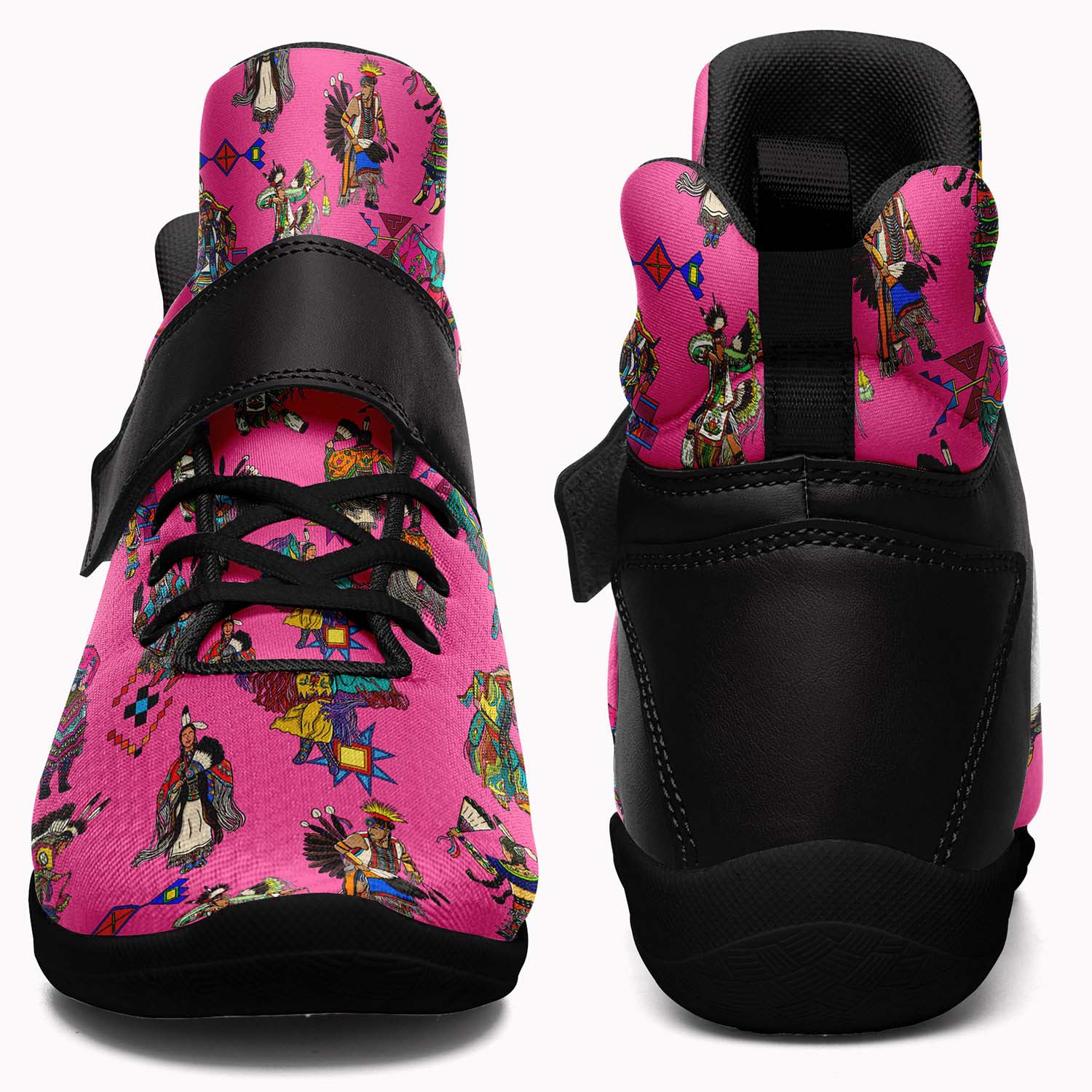 Grand Entry Dancer Pink Ipottaa Basketball / Sport High Top Shoes - Black Sole