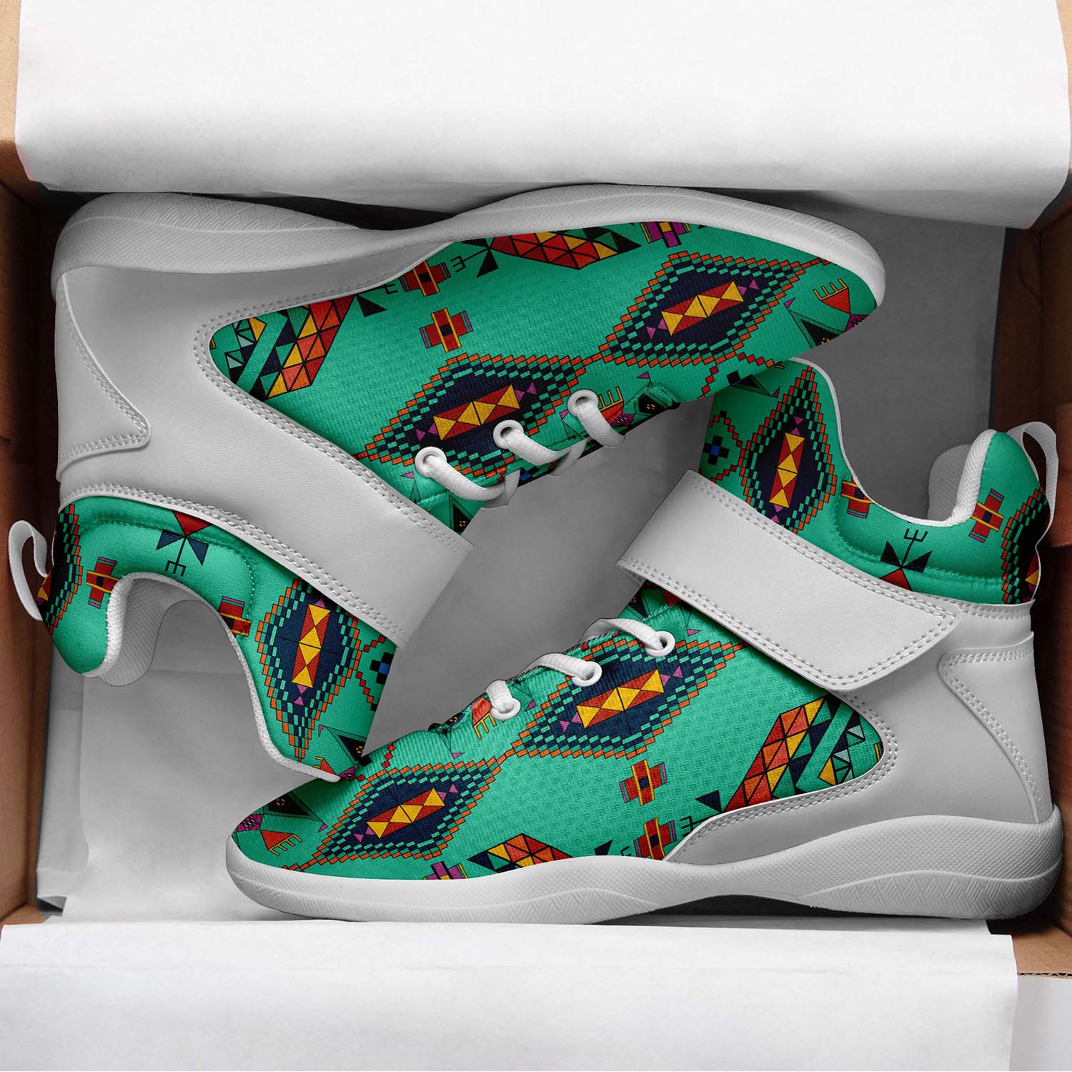 Travois Tipi Smoky Sky Ipottaa Basketball / Sport High Top Shoes - White Sole