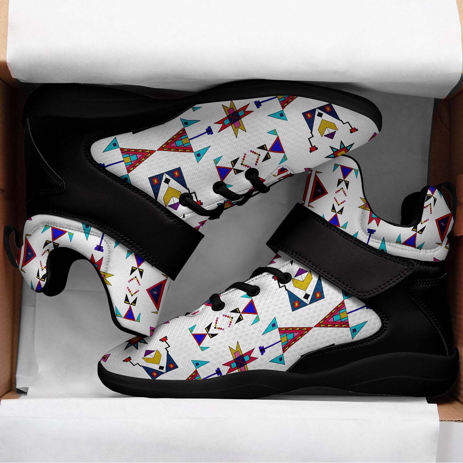 Enemy Territory White Ipottaa Basketball / Sport High Top Shoes - Black Sole