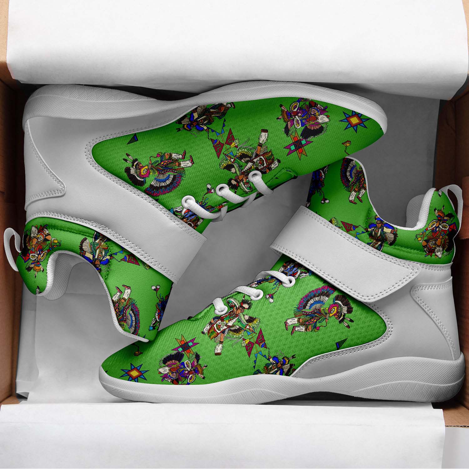Men's Fancy Dancers Grass Ipottaa Basketball / Sport High Top Shoes - White Sole