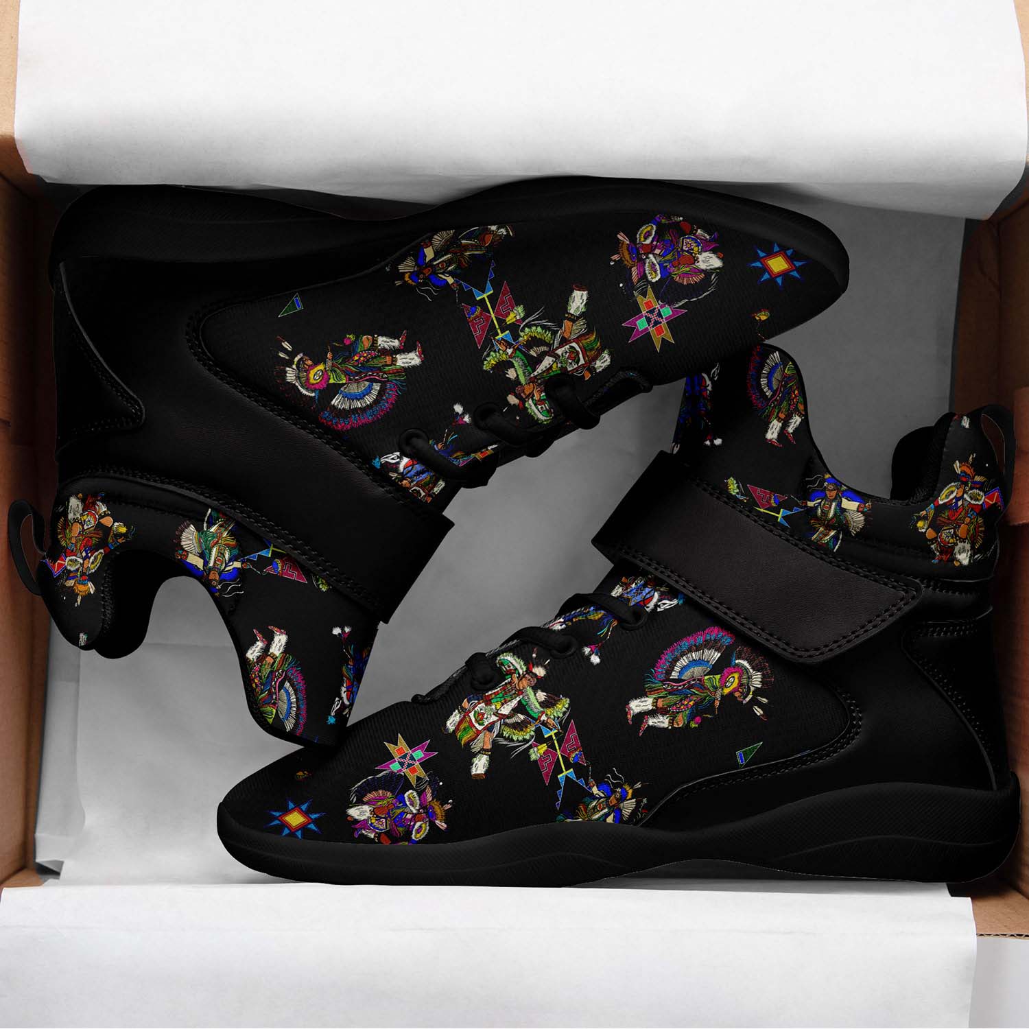 Men's Fancy Dancer Black Ipottaa Basketball / Sport High Top Shoes - Black Sole