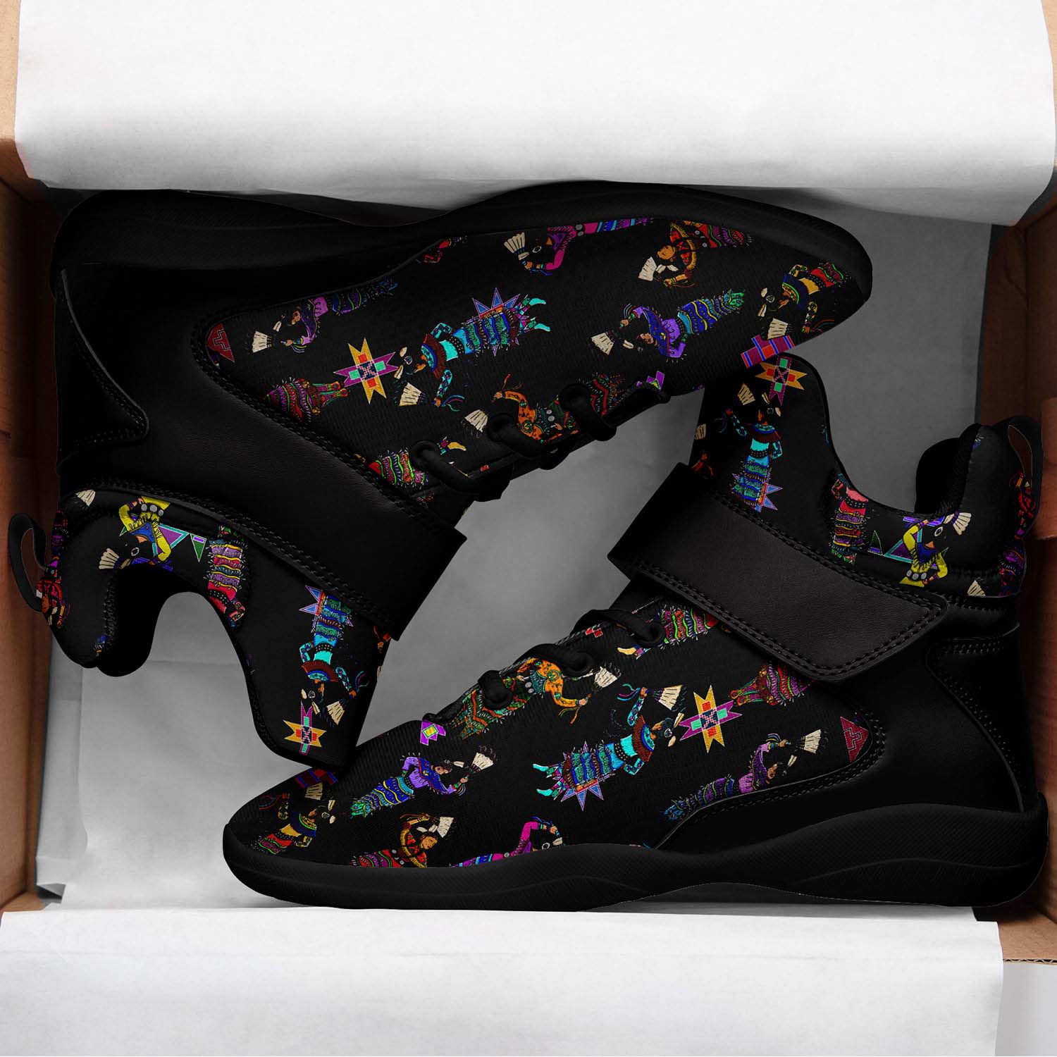 Women's Jingle Dancers Black Ipottaa Basketball / Sport High Top Shoes - Black Sole
