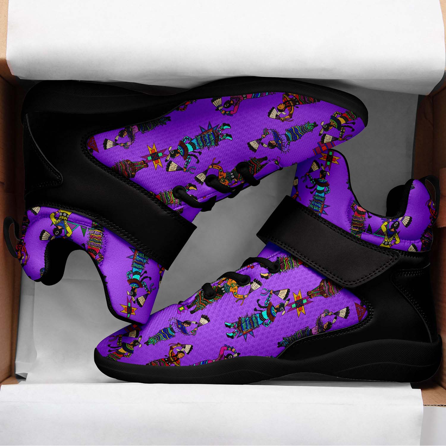 Women's Jingle Dancers Purple Ipottaa Basketball / Sport High Top Shoes - Black Sole