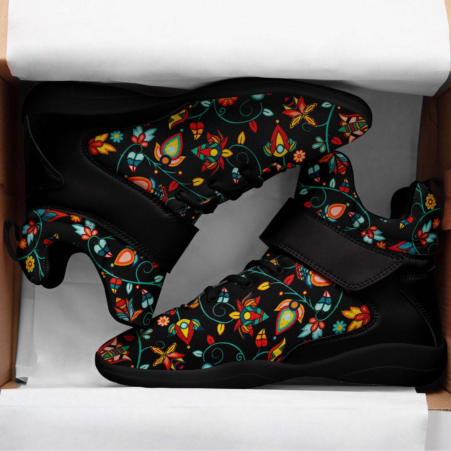 Thorny Path Black Ipottaa Basketball / Sport High Top Shoes - Black Sole