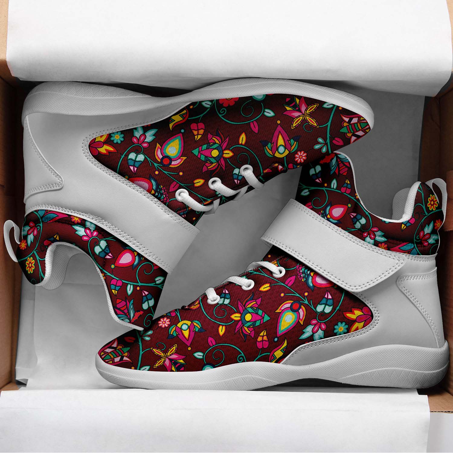 Thorny Path Cranberry Ipottaa Basketball / Sport High Top Shoes - White Sole