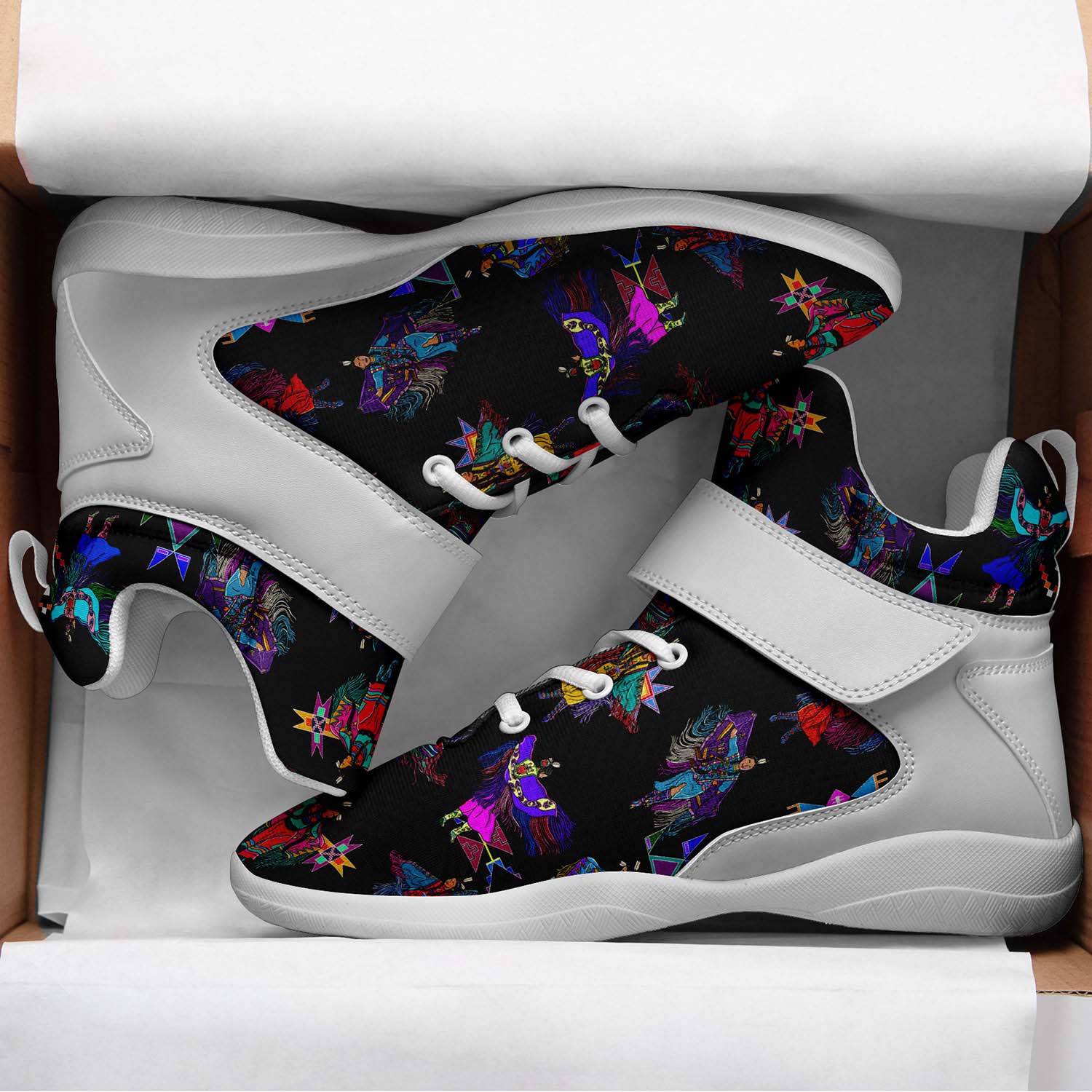 Women's Fancy Dancers Black Ipottaa Basketball / Sport High Top Shoes - White Sole