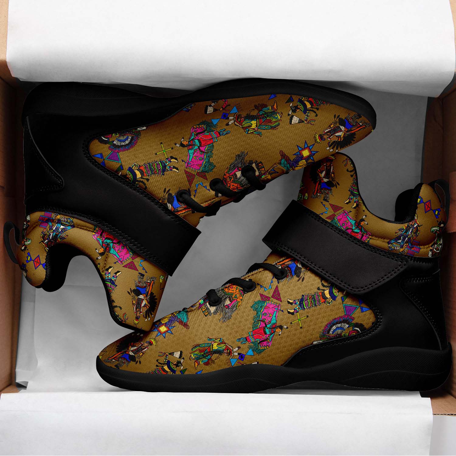Grand Entry Dancers Earth Ipottaa Basketball / Sport High Top Shoes - Black Sole