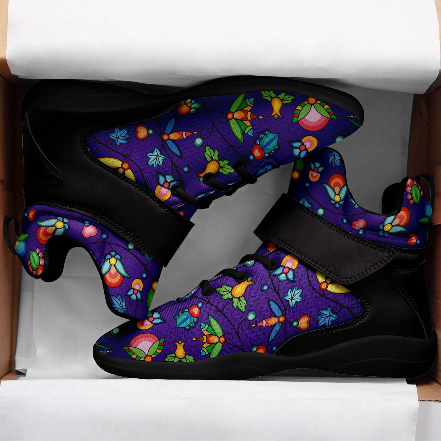 Prairie Plains Spirit Midnight Purple Ipottaa Basketball / Sport High Top Shoes - Black Sole