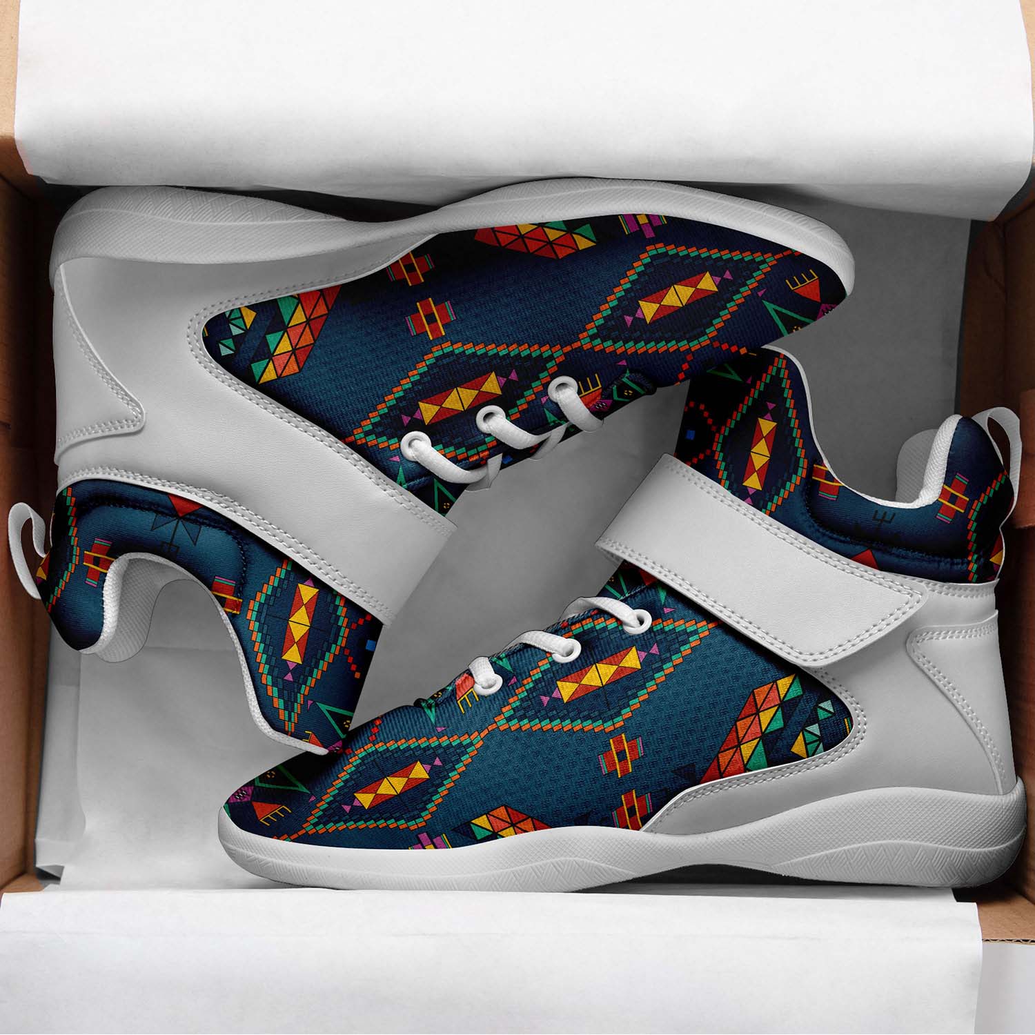 Travois Tipi Deep Lake Ipottaa Basketball / Sport High Top Shoes - White Sole