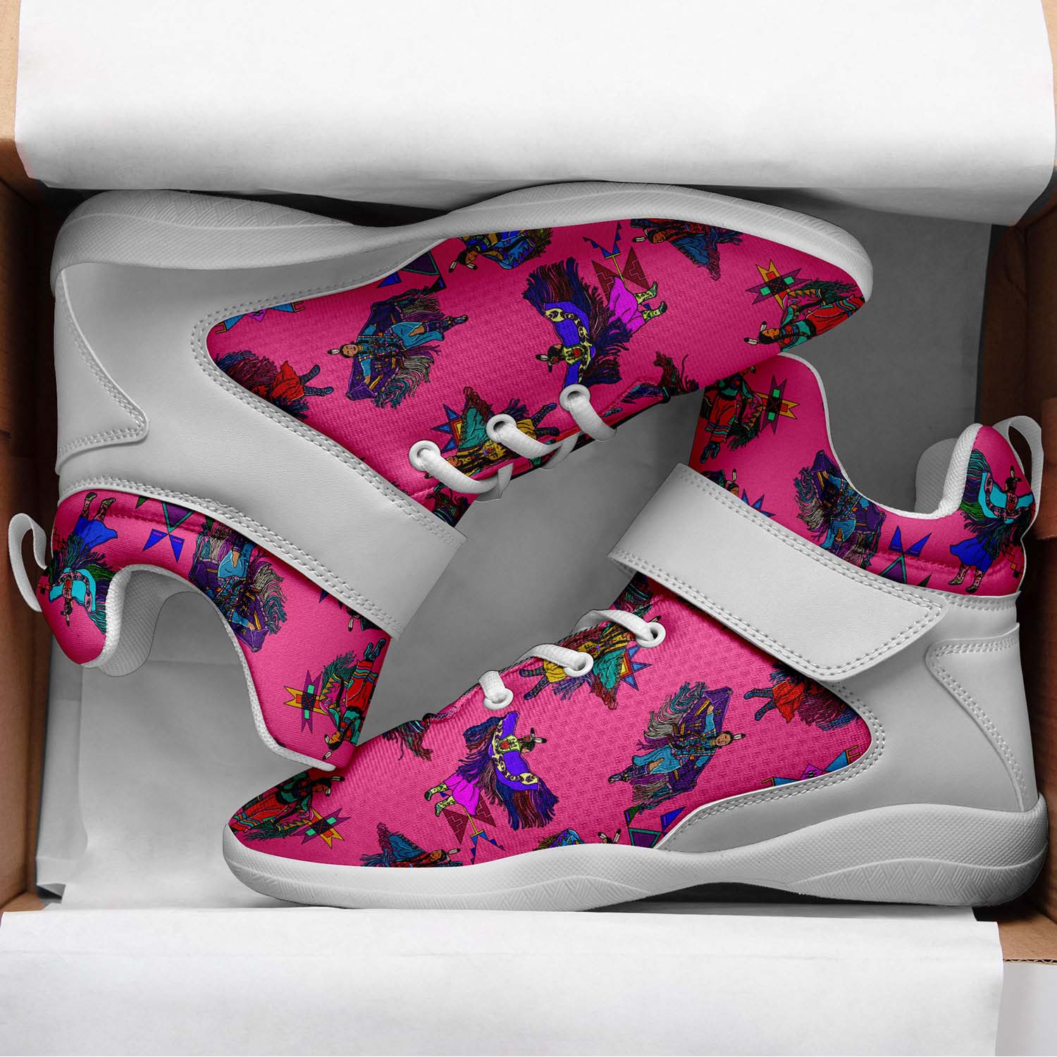 Women's Fancy Dancers Pink Ipottaa Basketball / Sport High Top Shoes - White Sole