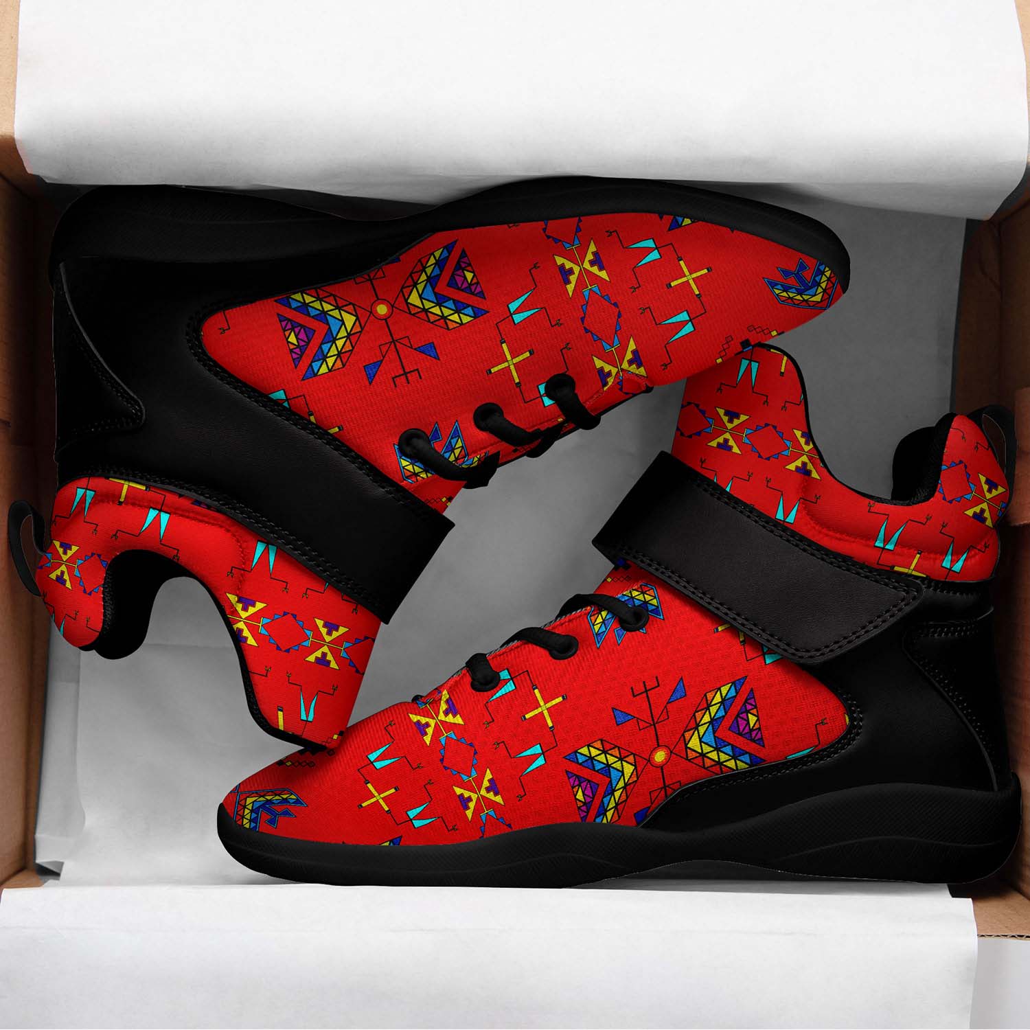 Rainy Chief Rainbow Red Ipottaa Basketball / Sport High Top Shoes - Black Sole