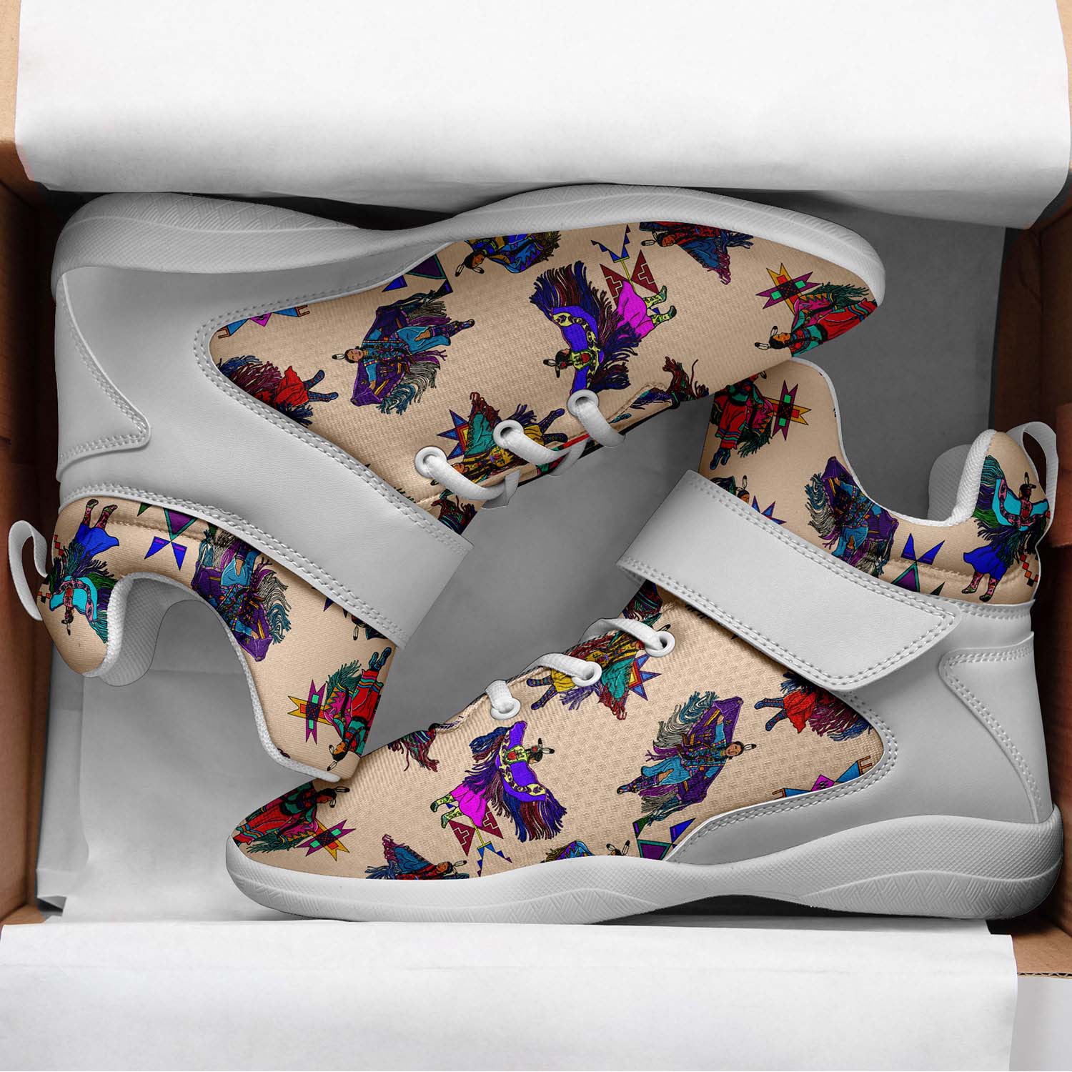 Women's Fancy Dancers Muslin Ipottaa Basketball / Sport High Top Shoes - White Sole