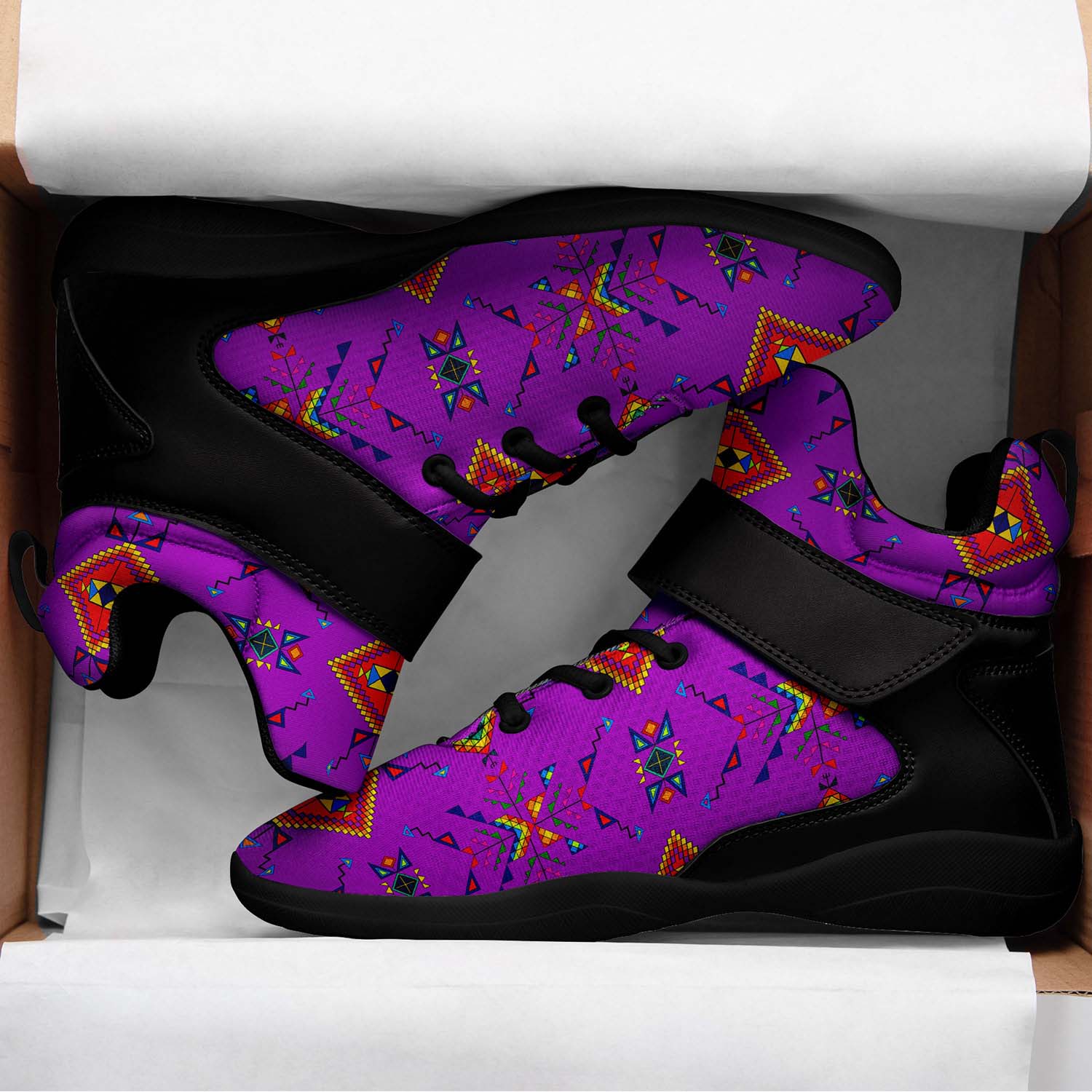 Buffalo Jump Purple Ipottaa Basketball / Sport High Top Shoes - Black Sole