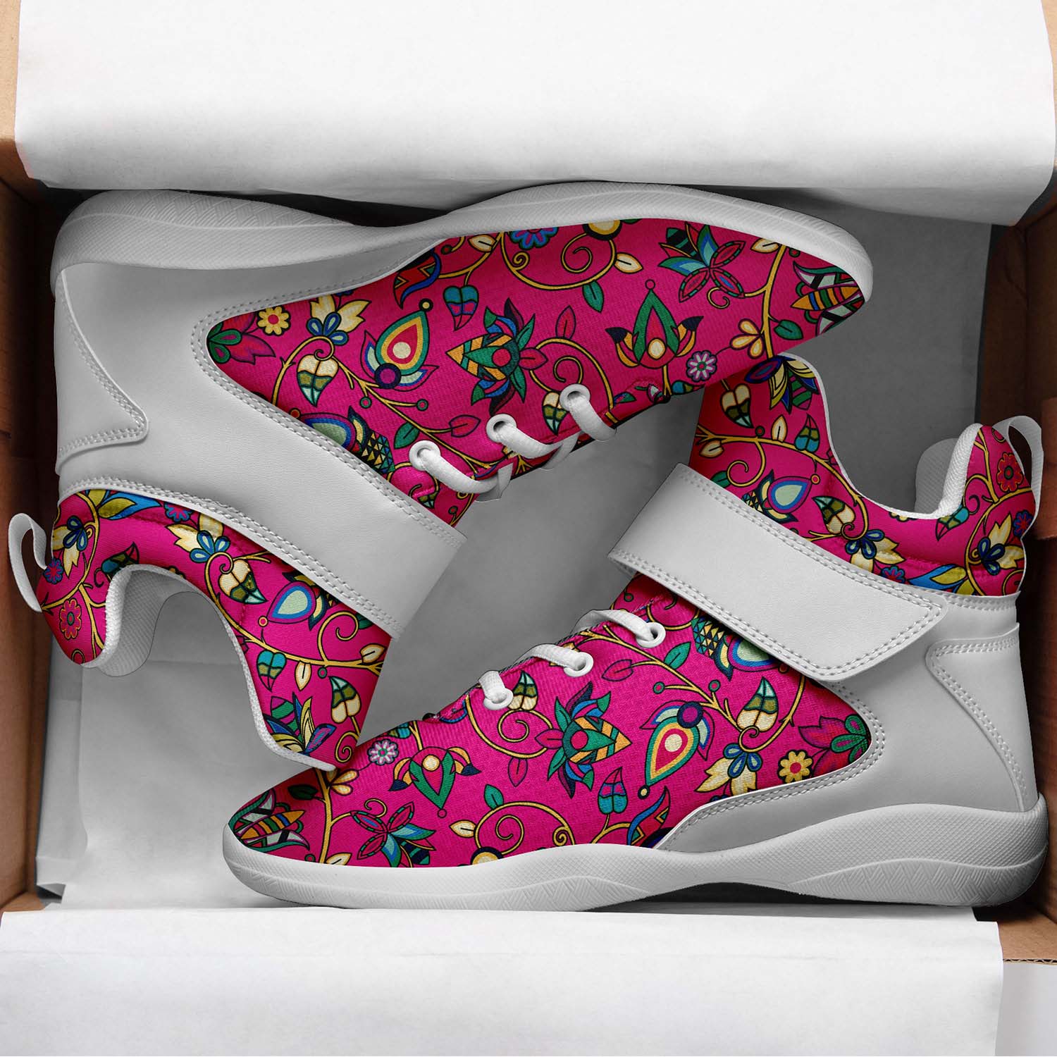 Thorny Path Pink Ipottaa Basketball / Sport High Top Shoes - White Sole