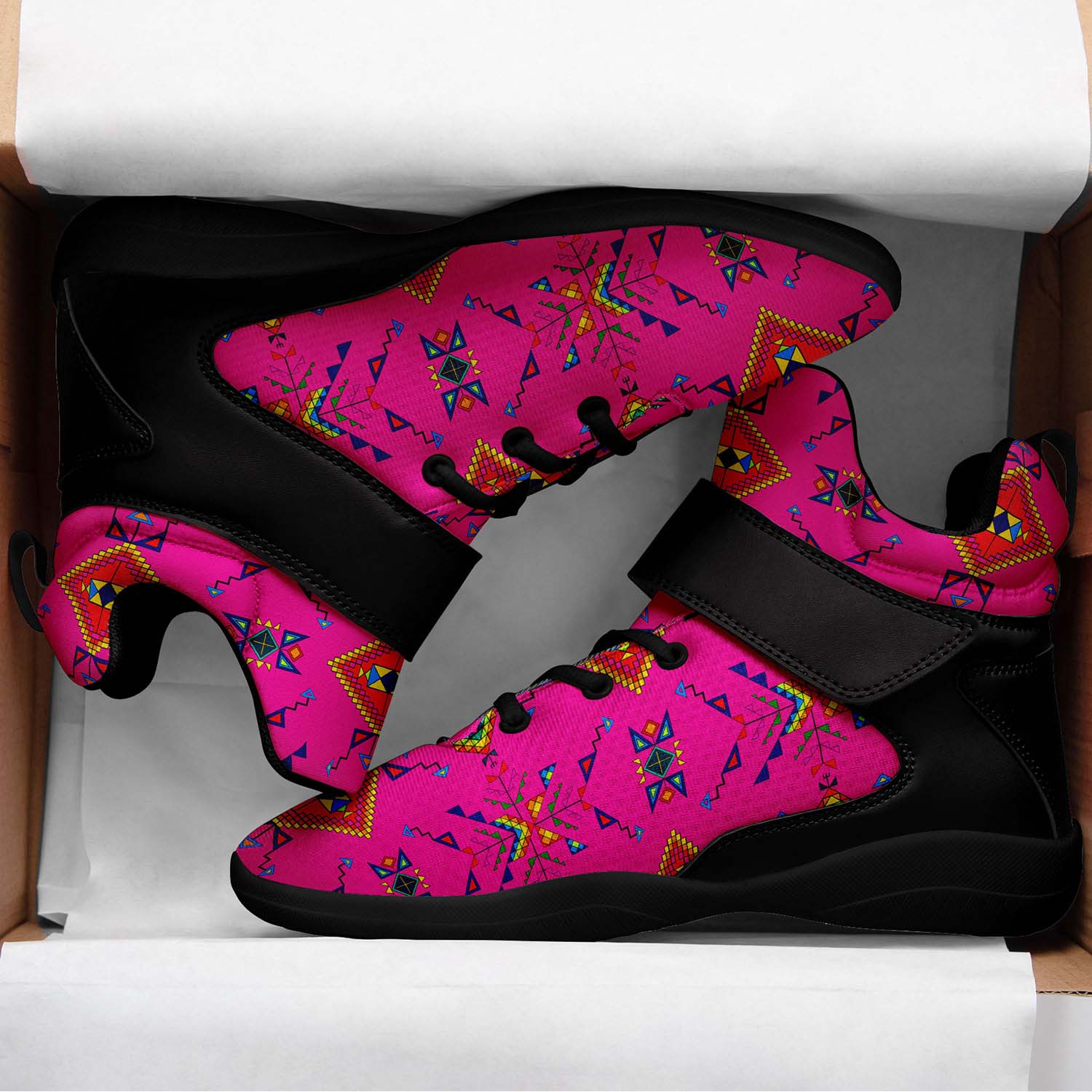 Buffalo Jump Pink Ipottaa Basketball / Sport High Top Shoes - Black Sole
