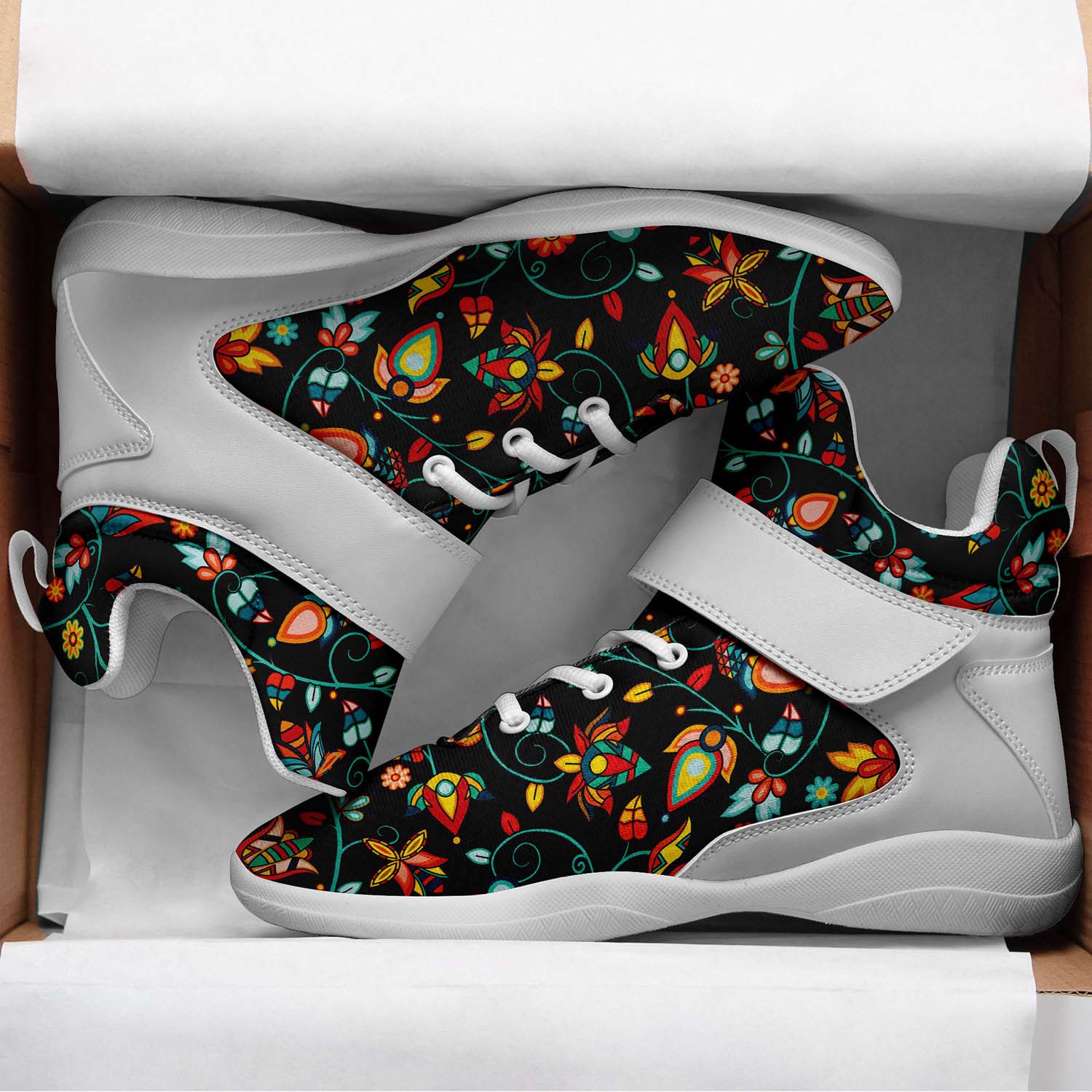 Thorny Path Black Ipottaa Basketball / Sport High Top Shoes - White Sole