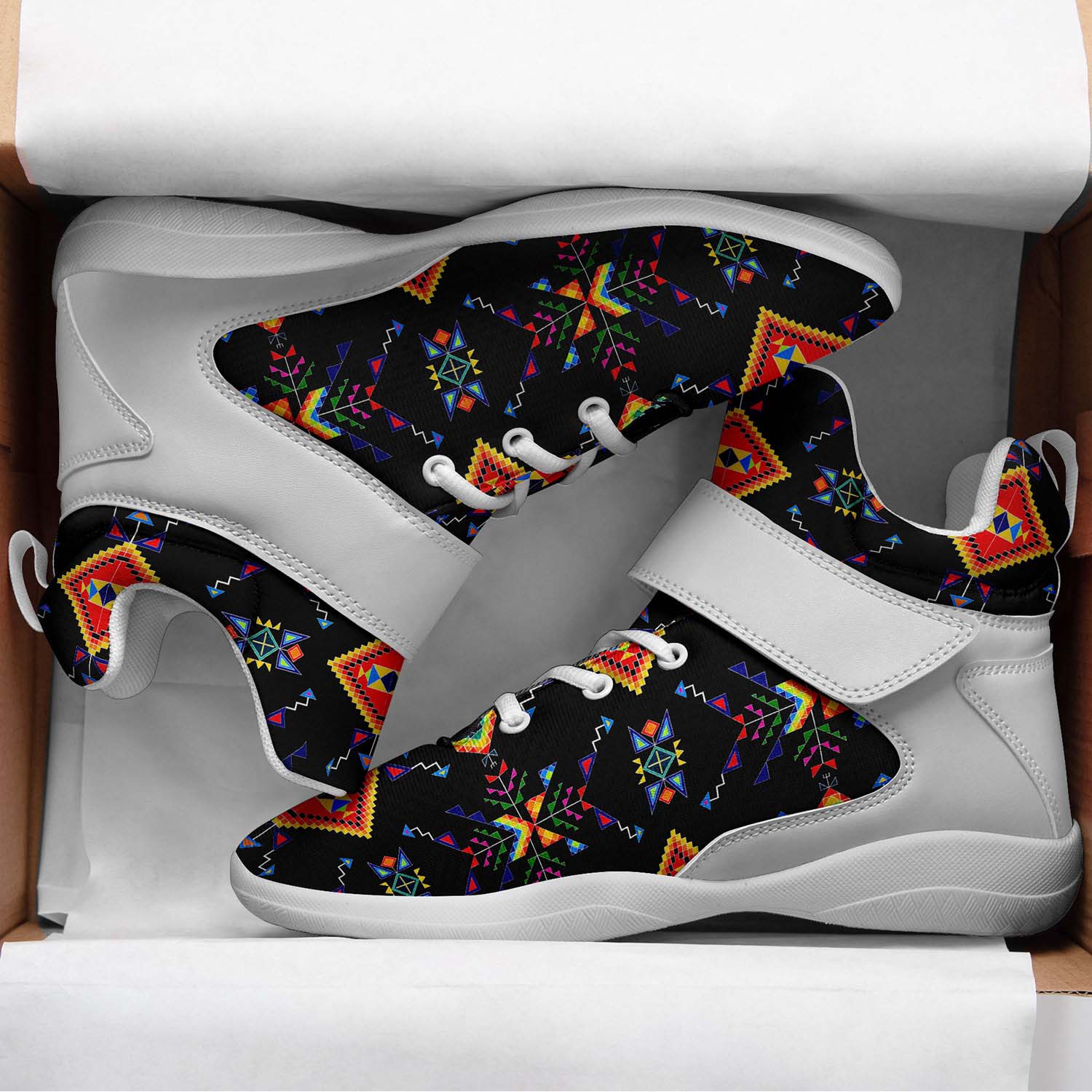 Buffalo Jump Black Ipottaa Basketball / Sport High Top Shoes - White Sole