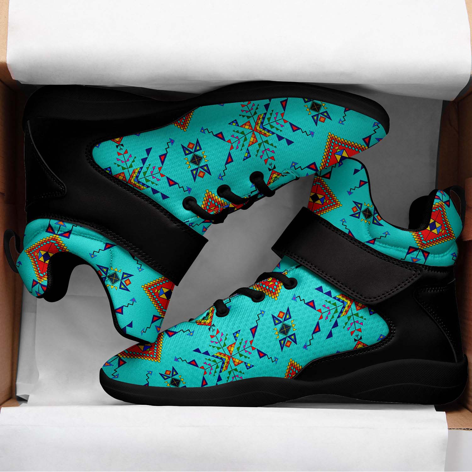 Buffalo Jump Turquoise Ipottaa Basketball / Sport High Top Shoes - Black Sole