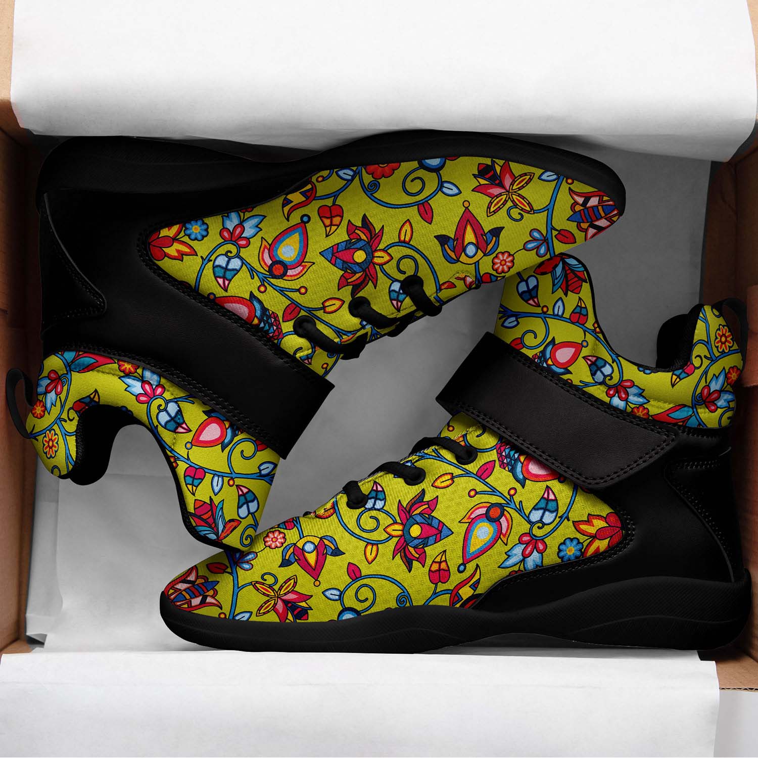 Thorny Path Yellow Ipottaa Basketball / Sport High Top Shoes - Black Sole