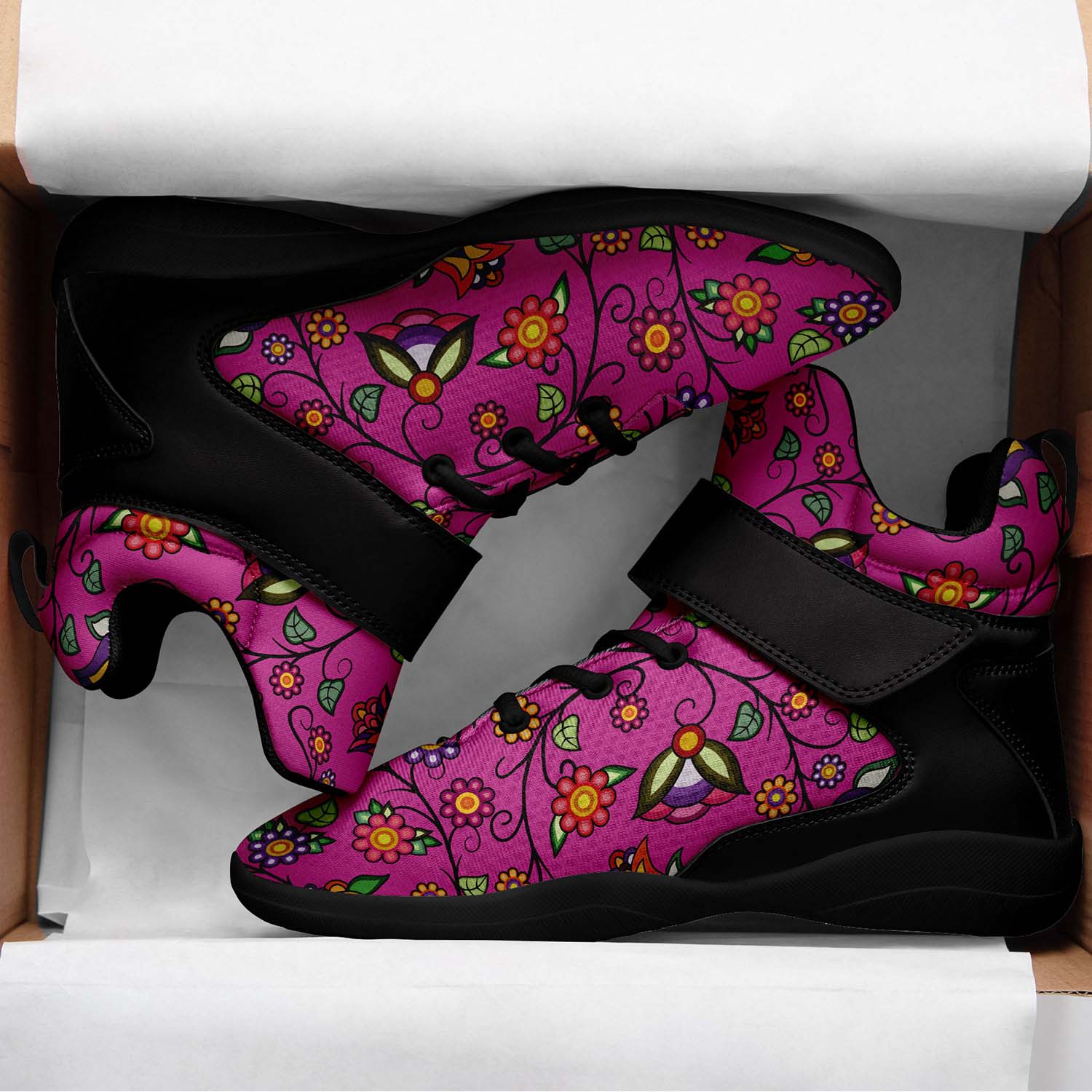 Heartbeat Petals Pink Ipottaa Basketball / Sport High Top Shoes - Black Sole
