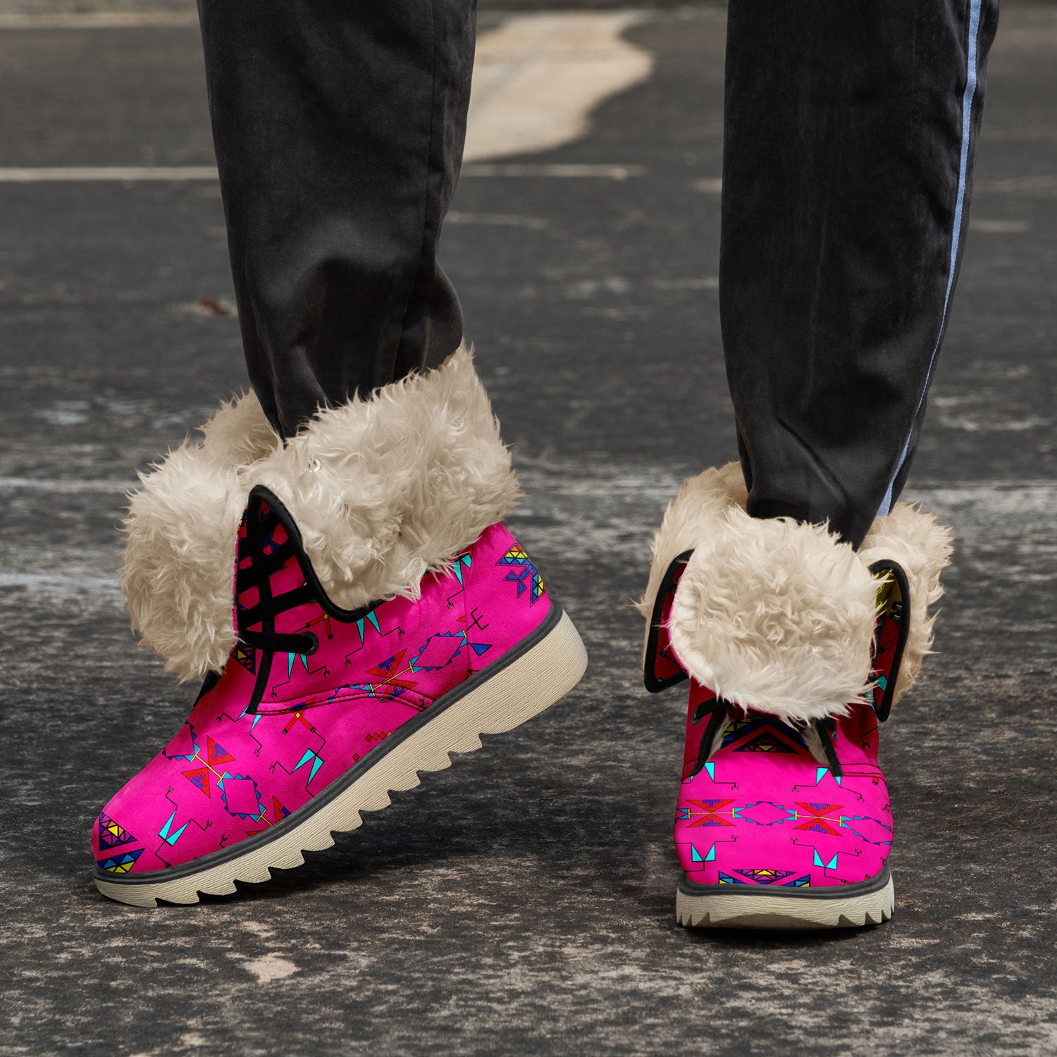 Rainy Chief Rainbow Hot Pink Polar Winter Boots