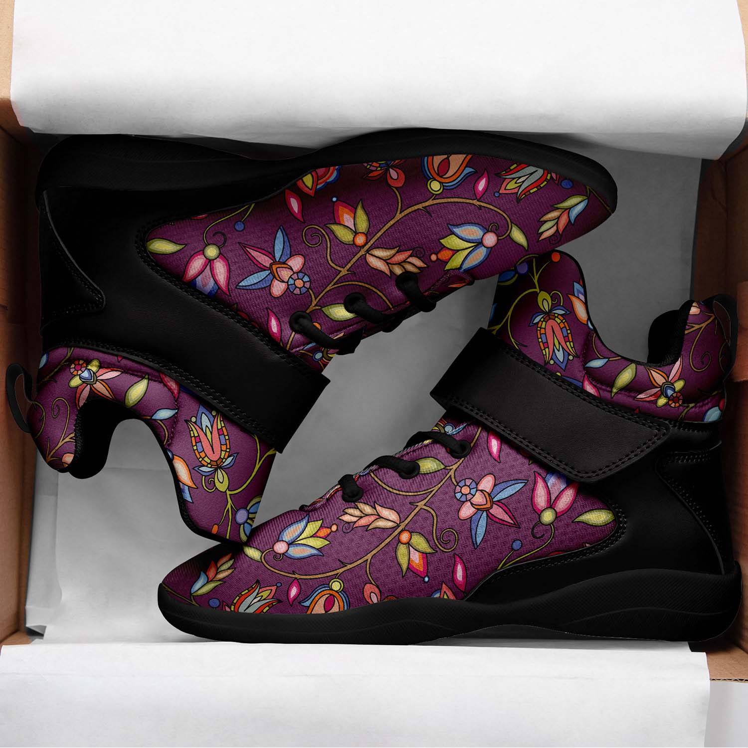 Buffalo Bloom Berry Bush Ipottaa Basketball / Sport High Top Shoes - Black Sole