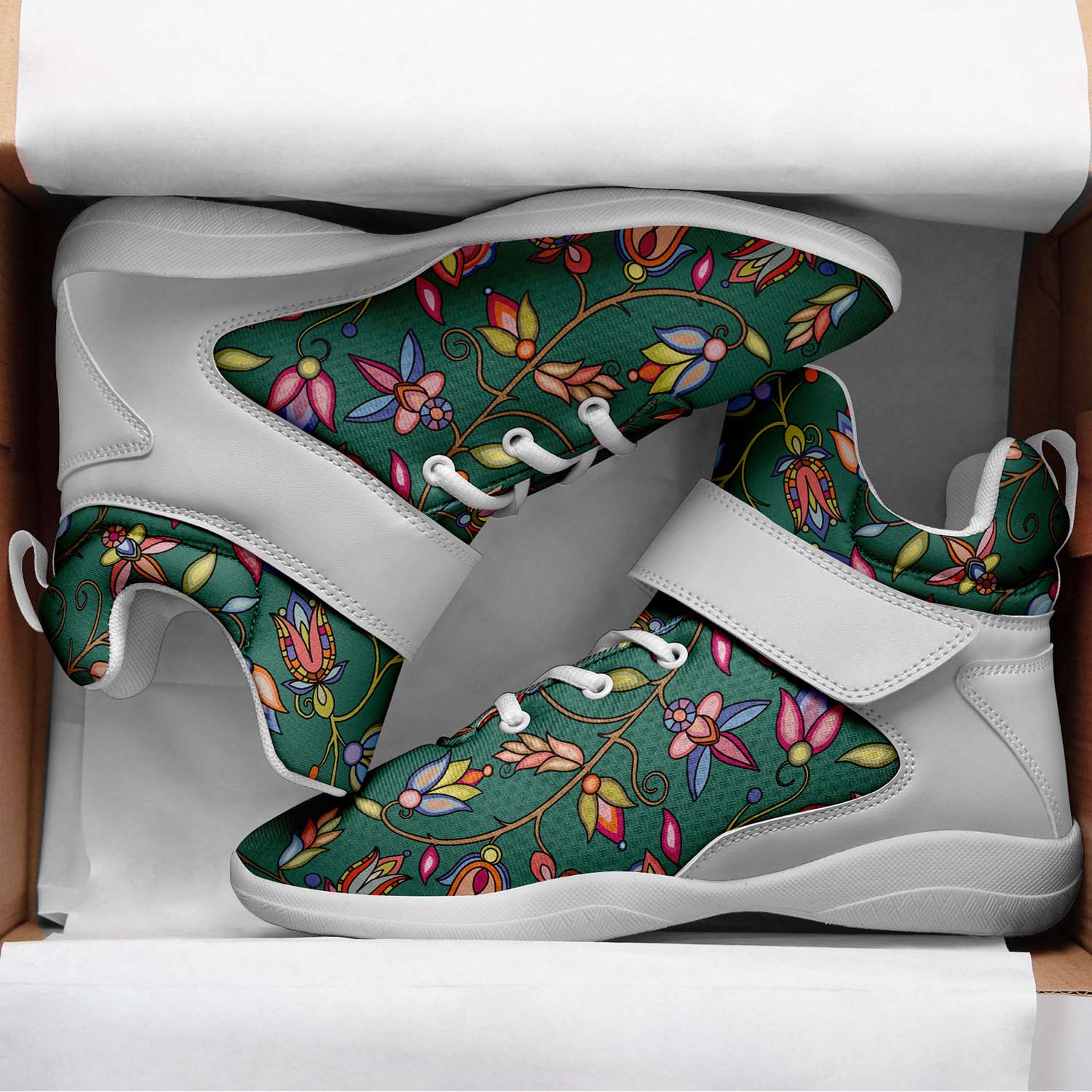 Buffalo Bloom Pond Reflection Ipottaa Basketball / Sport High Top Shoes - White Sole