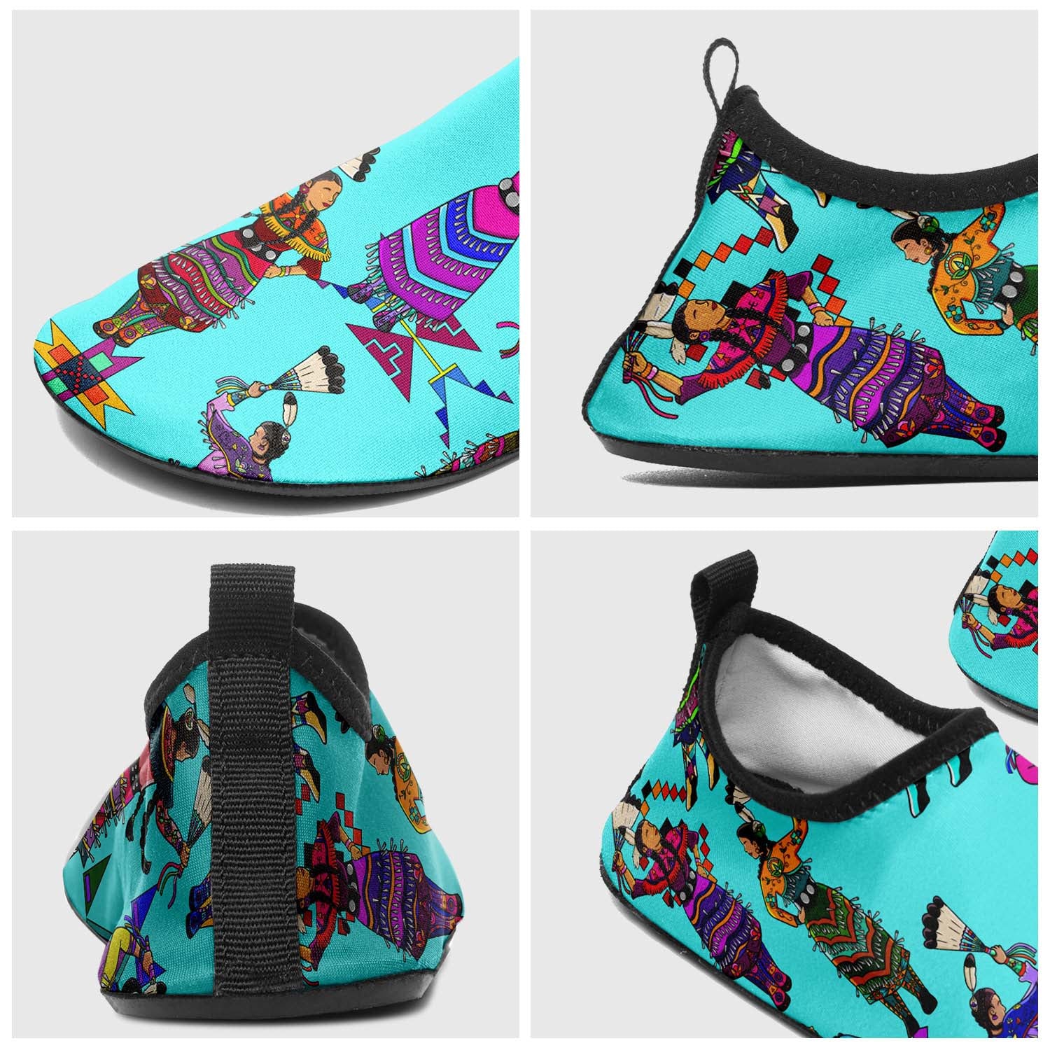 Women's Jingle Dancers Turquoise Sockamoccs