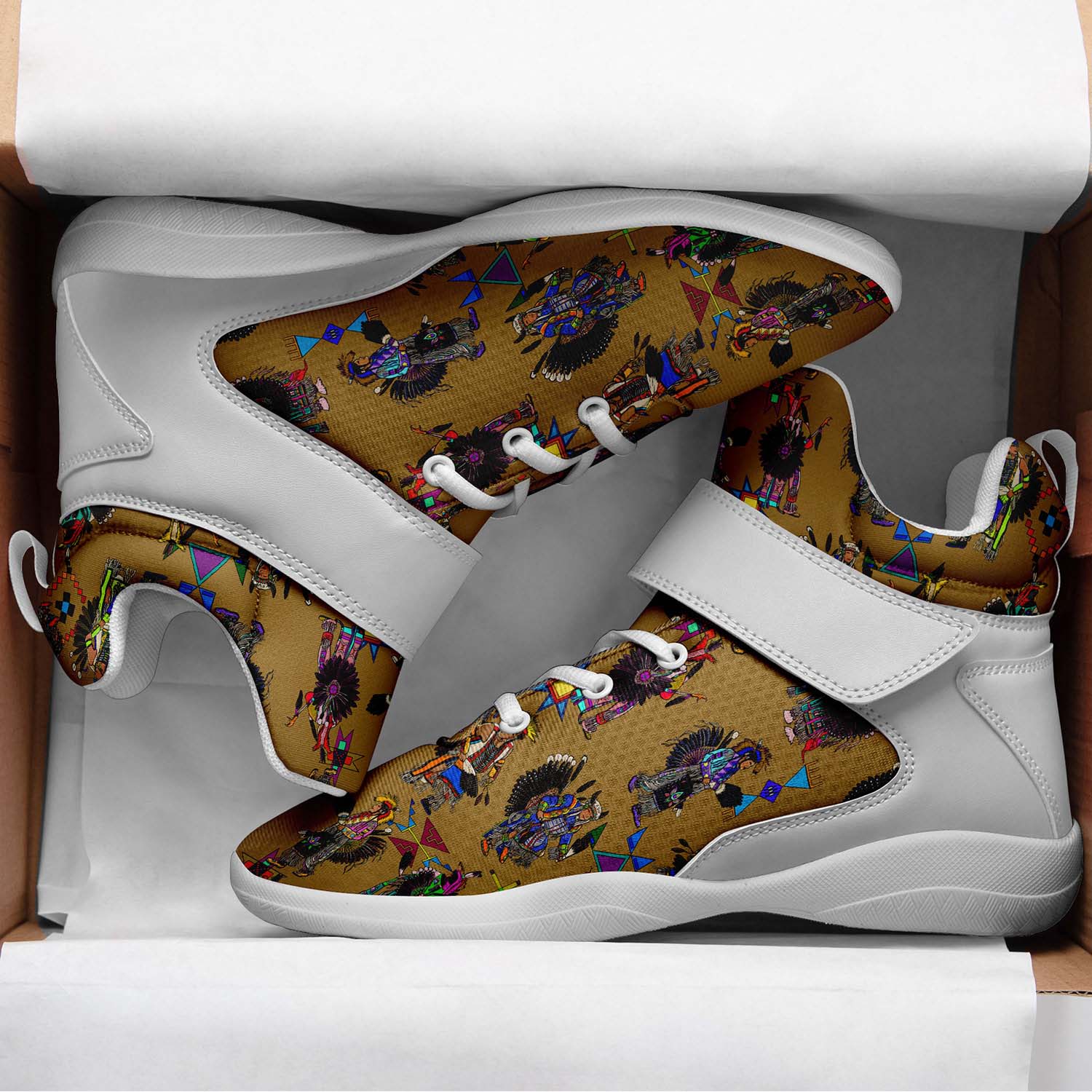 Men's Tradish Dancers Earth Ipottaa Basketball / Sport High Top Shoes - White Sole