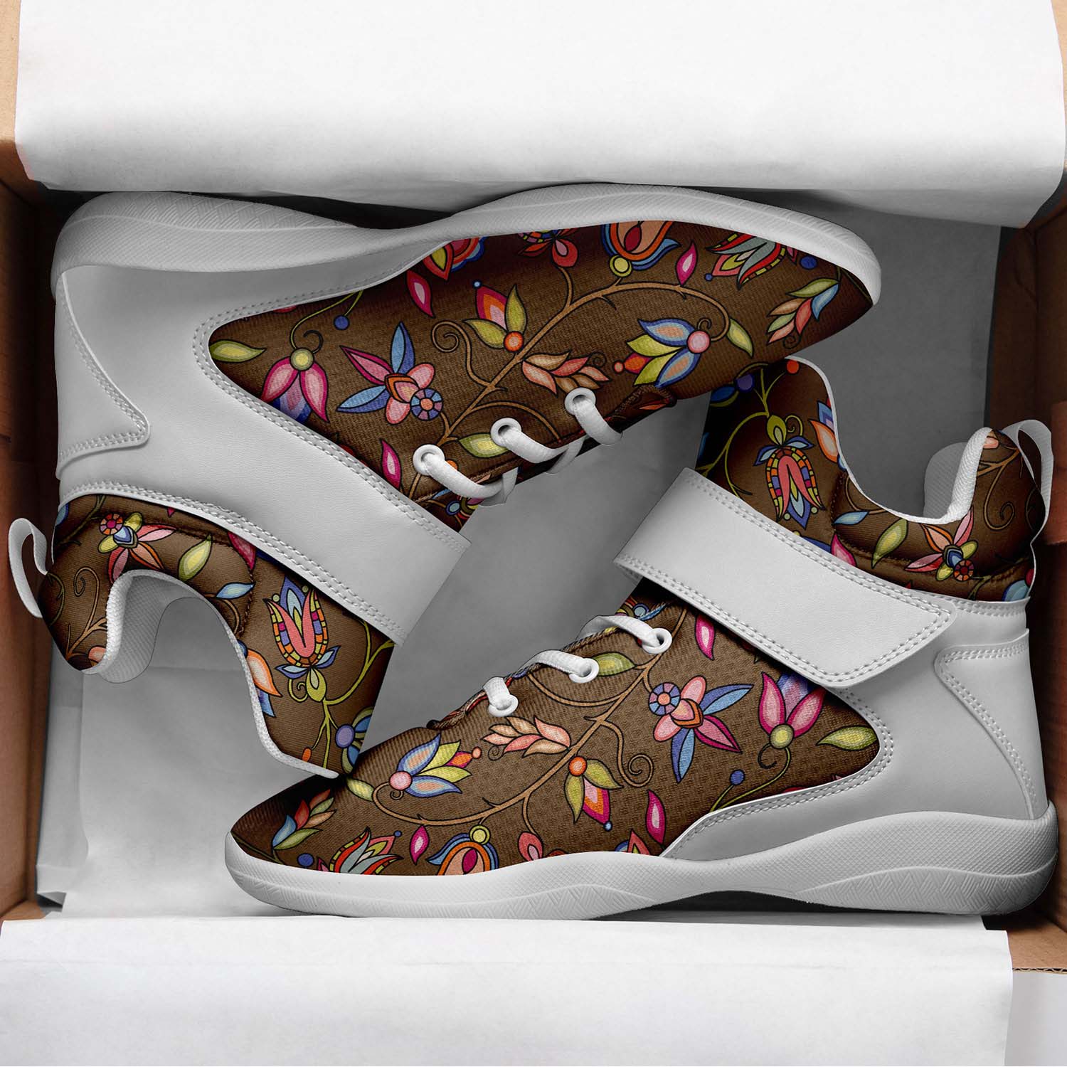 Buffalo Bloom Earth Song Ipottaa Basketball / Sport High Top Shoes - White Sole