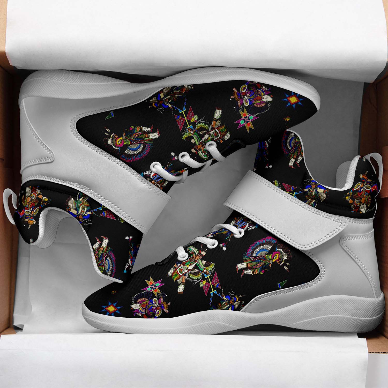 Men's Fancy Dancer Black Ipottaa Basketball / Sport High Top Shoes - White Sole