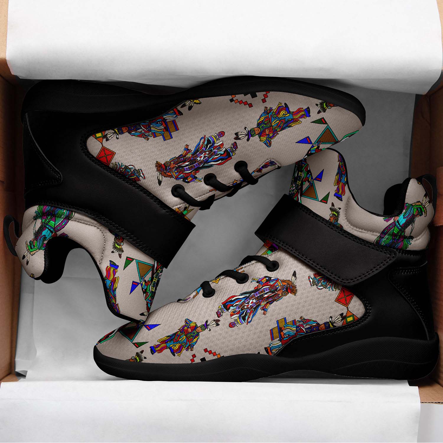 Men's Grass Dancers Muslin Ipottaa Basketball / Sport High Top Shoes - Black Sole