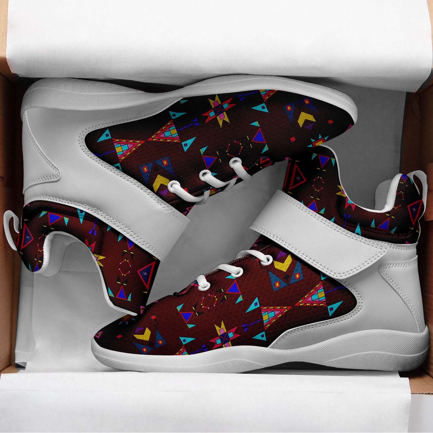 Enemy Territory Maroon Ipottaa Basketball / Sport High Top Shoes - White Sole