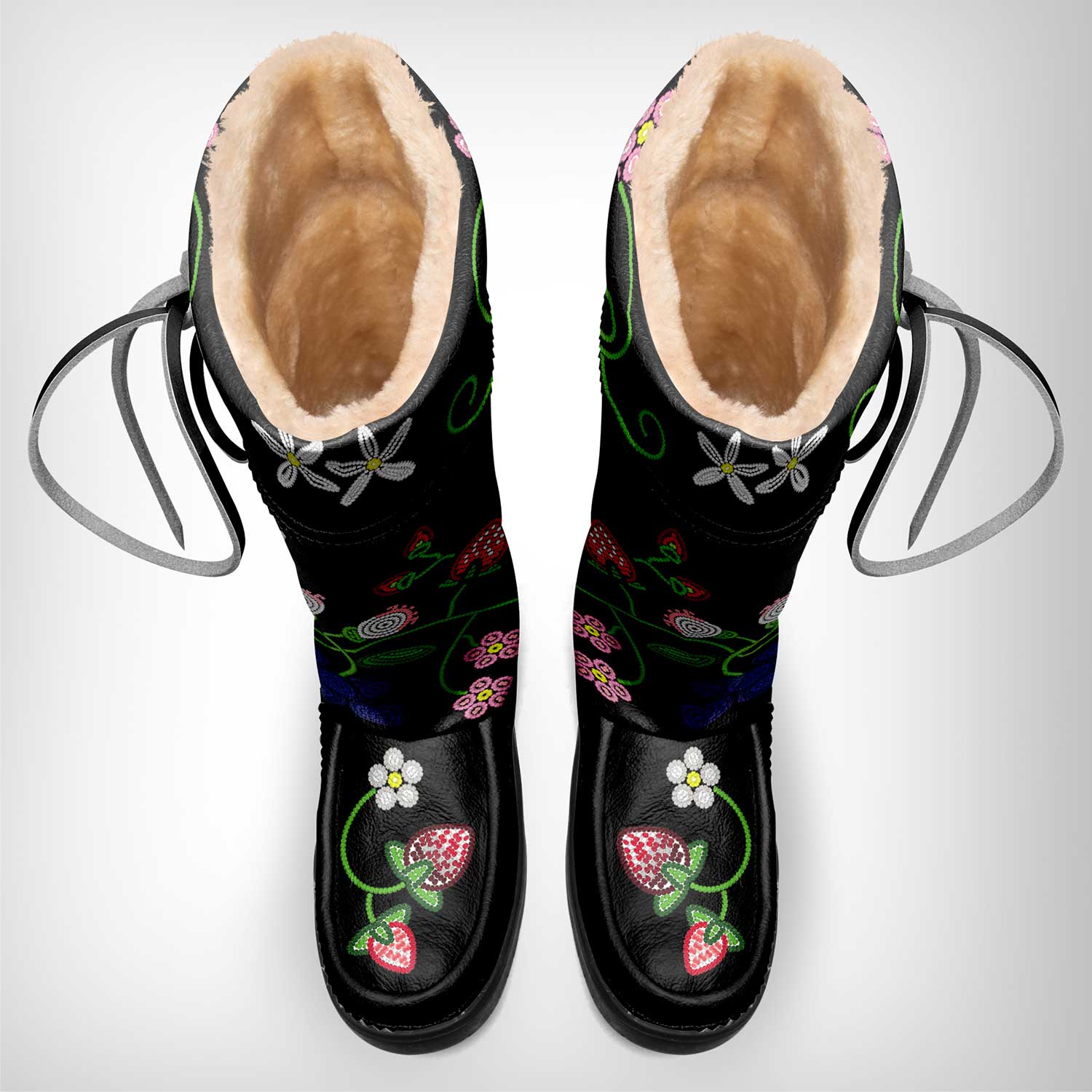 Birch Berries Black Real Leather MocLux