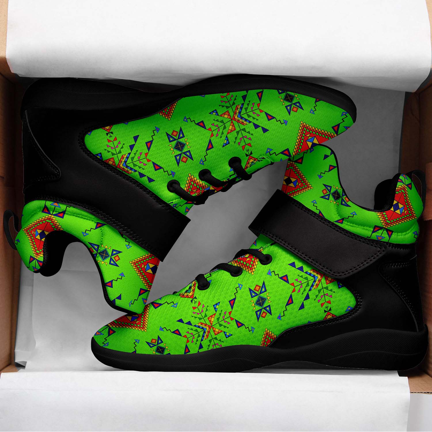 Buffalo Jump Neon Green Ipottaa Basketball / Sport High Top Shoes - Black Sole