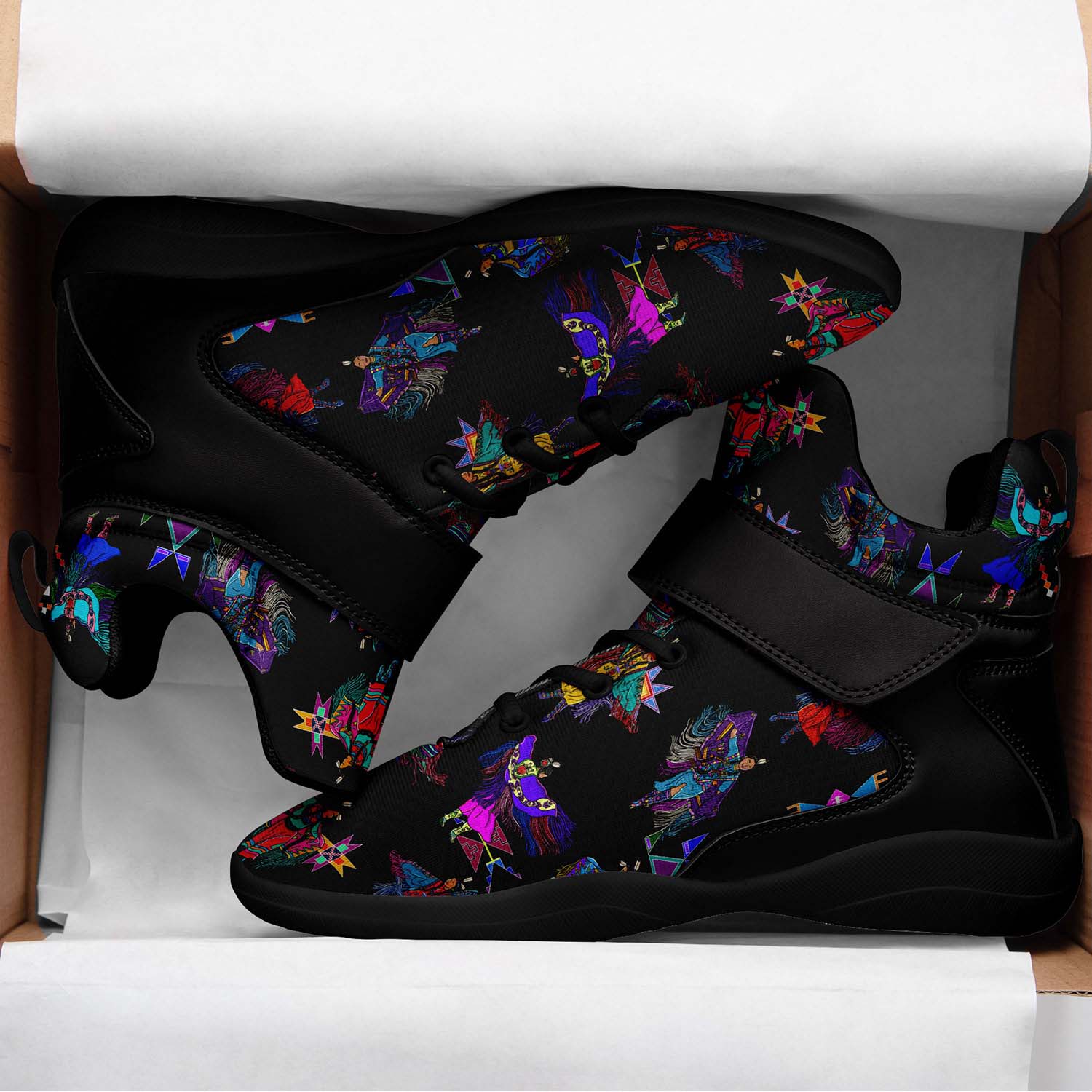 Women's Fancy Dancers Black Ipottaa Basketball / Sport High Top Shoes - Black Sole