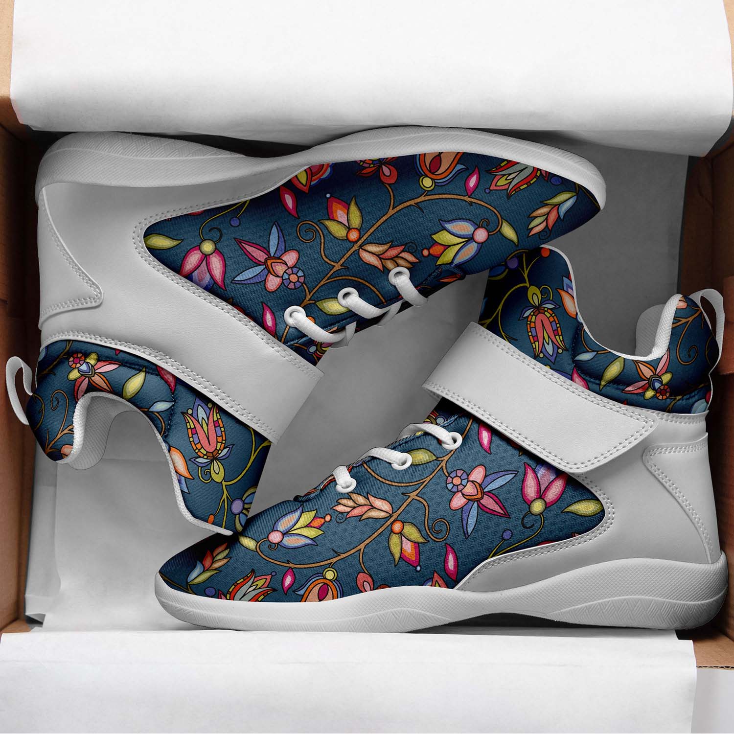 Buffalo Bloom Rainstorm Ipottaa Basketball / Sport High Top Shoes - White Sole