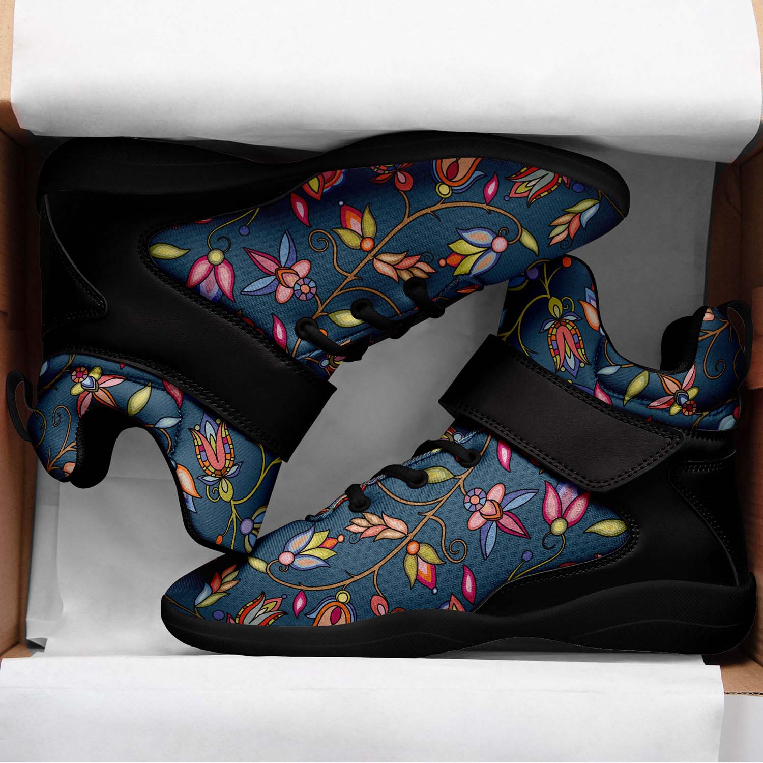 Buffalo Bloom Rainstorm Ipottaa Basketball / Sport High Top Shoes - Black Sole