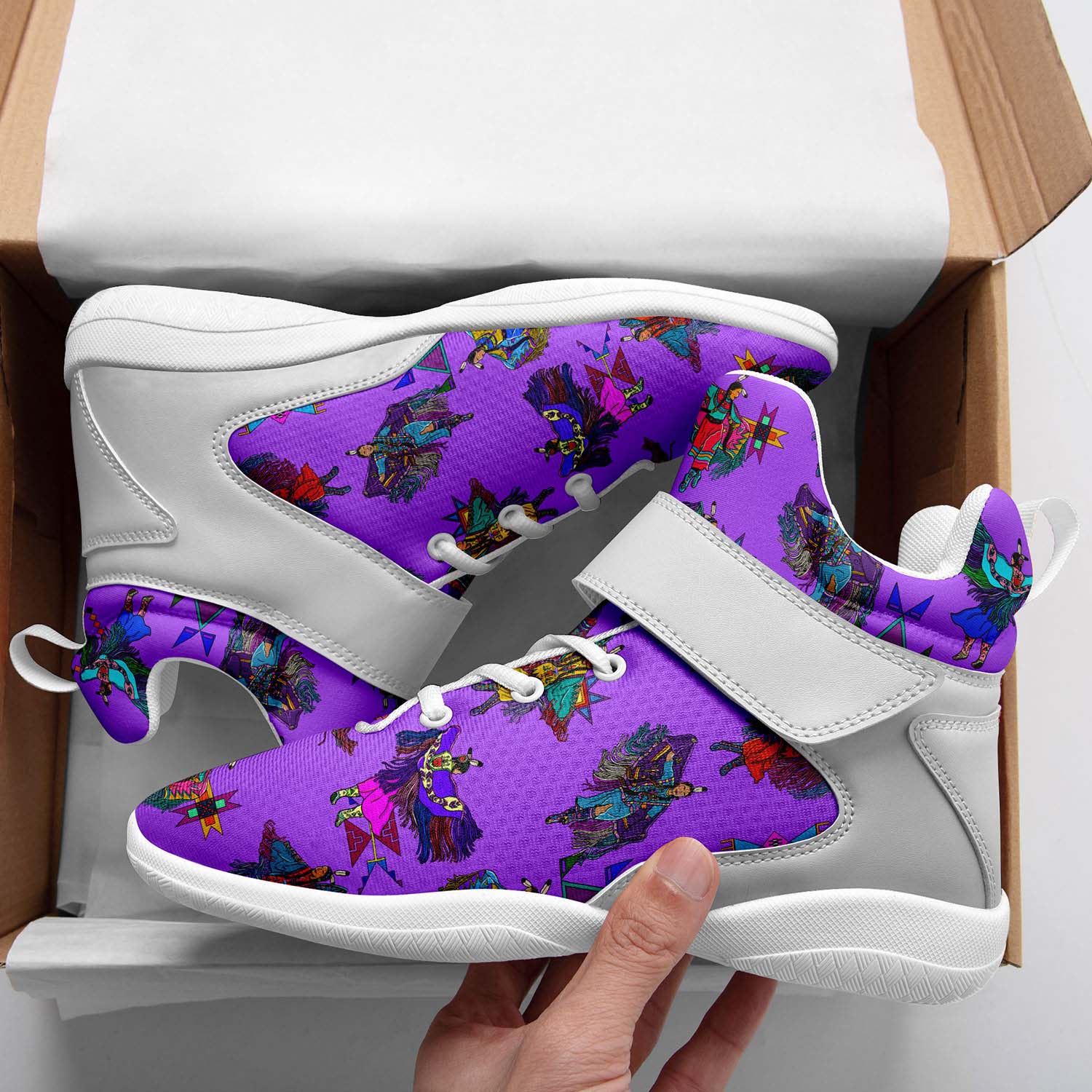 Women's Fancy Dancers Purple Ipottaa Basketball / Sport High Top Shoes - White Sole