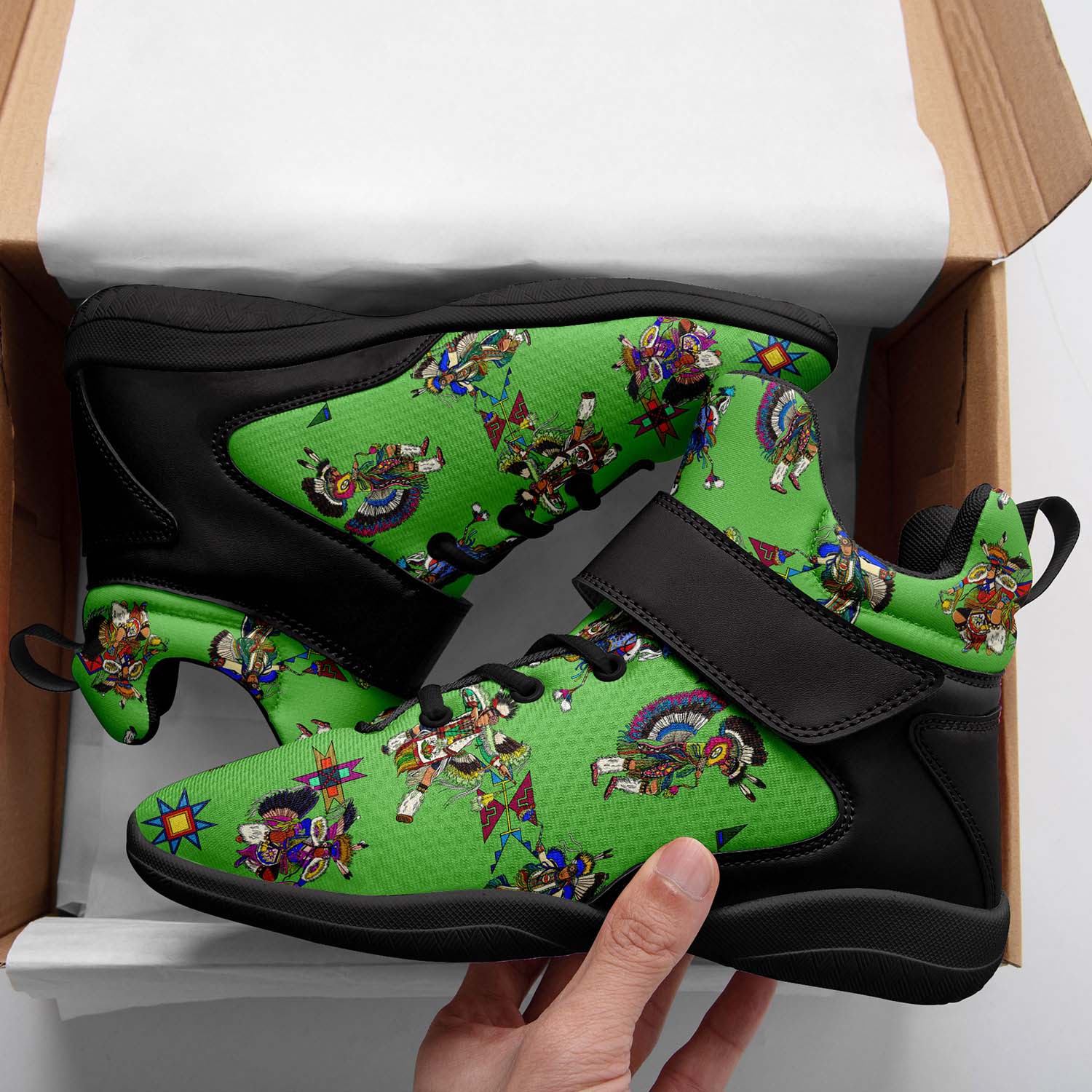 Men's Fancy Dancers Grass Ipottaa Basketball / Sport High Top Shoes - Black Sole