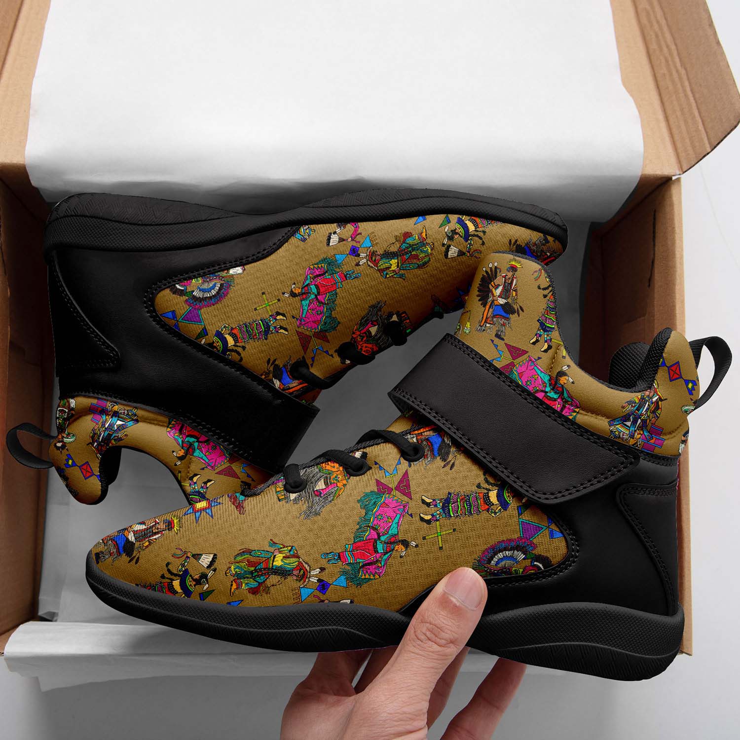Grand Entry Dancers Earth Ipottaa Basketball / Sport High Top Shoes - Black Sole