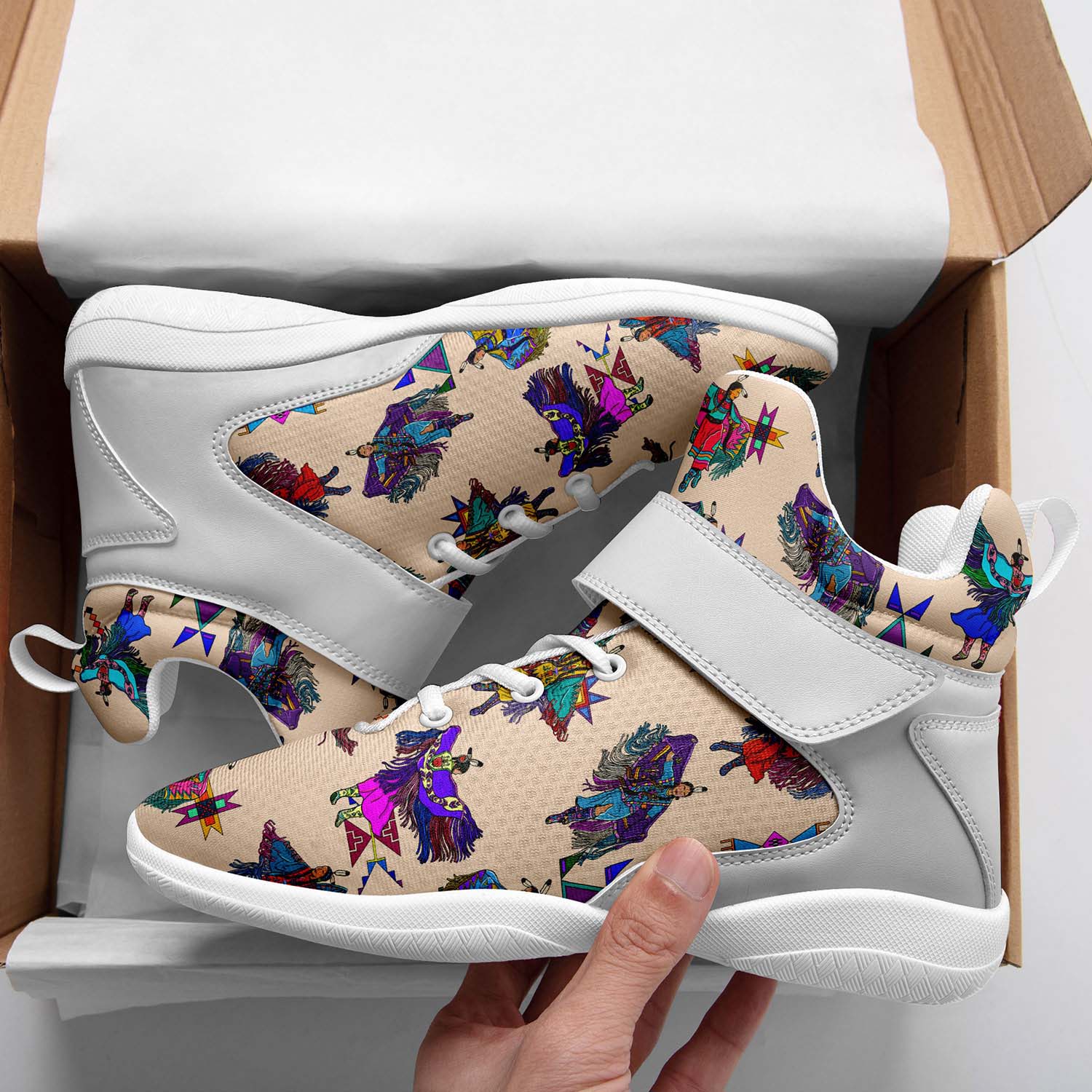Women's Fancy Dancers Muslin Ipottaa Basketball / Sport High Top Shoes - White Sole